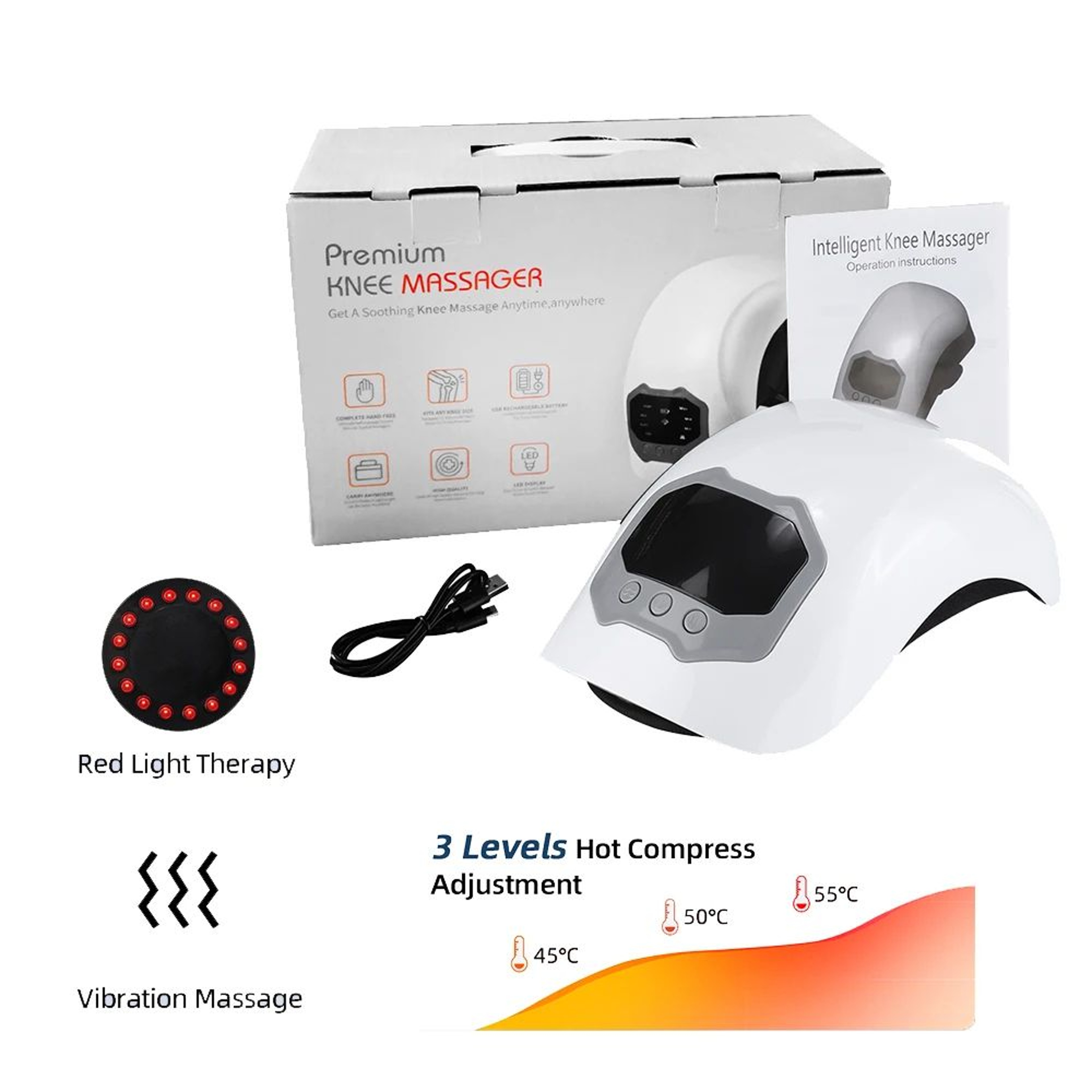 Cordless Heated Knee Massager With Heat And Vibration 7