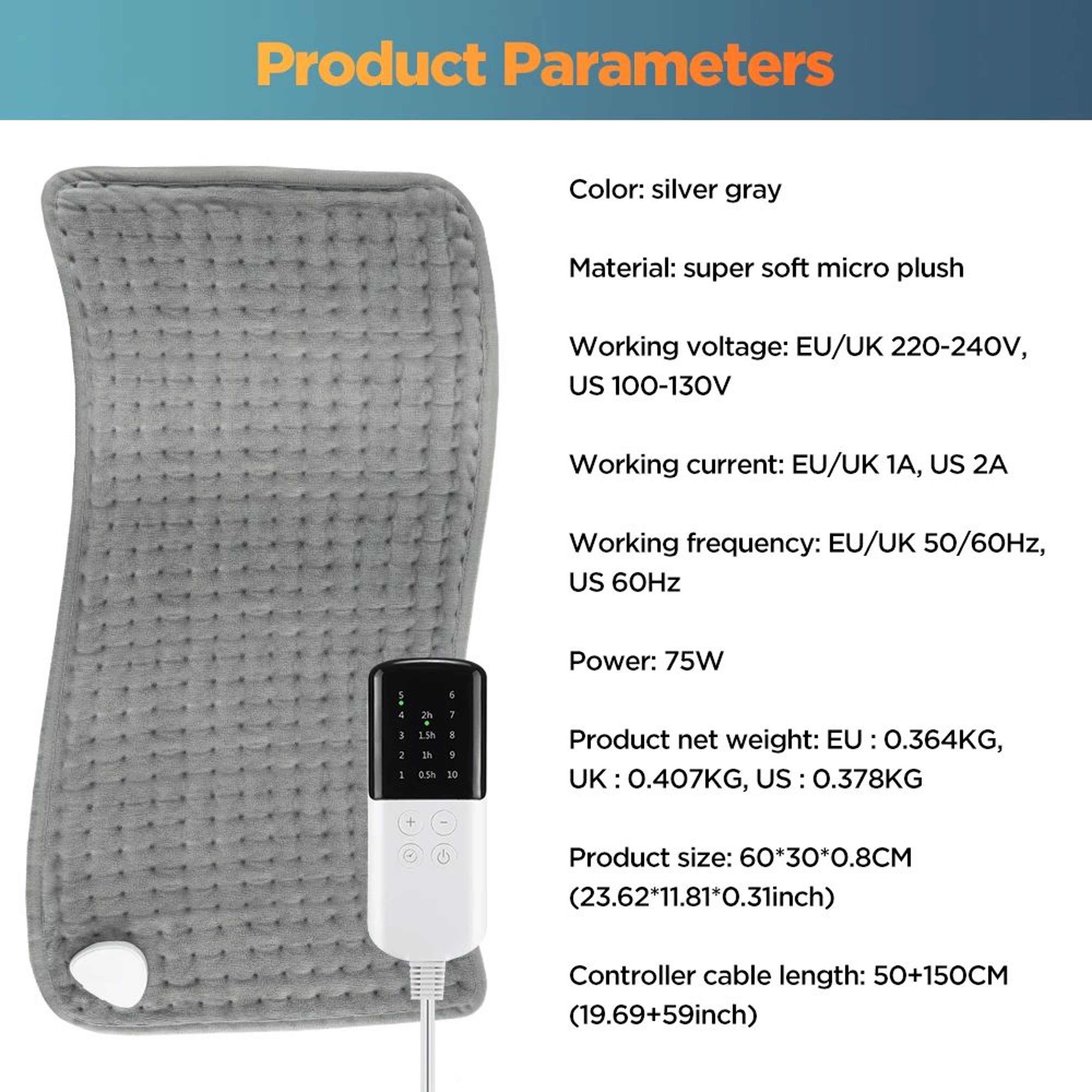 Electric Heating Pad With 9 Temperature Levels 3