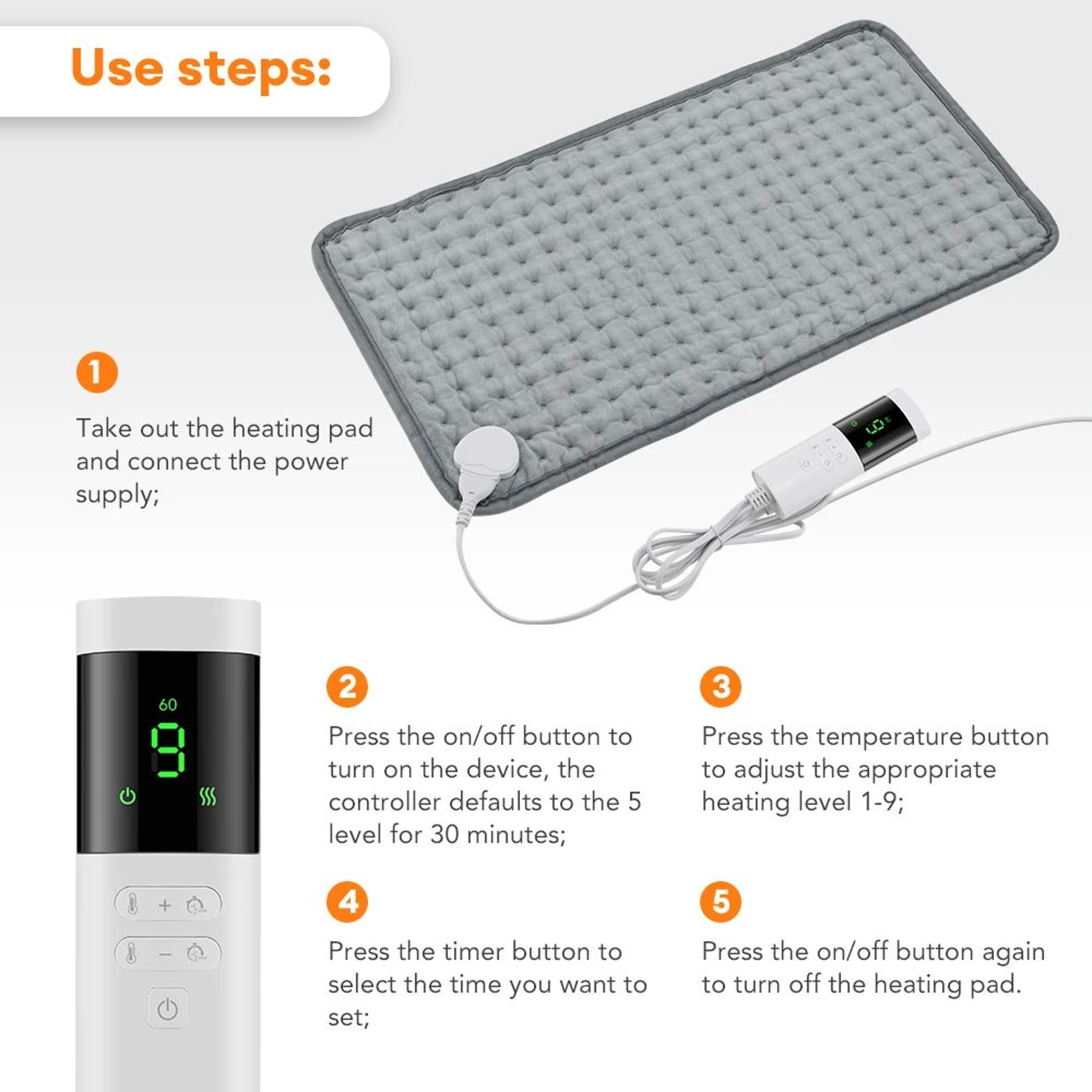 Electric Heating Pad With 9 Temperature Levels 4