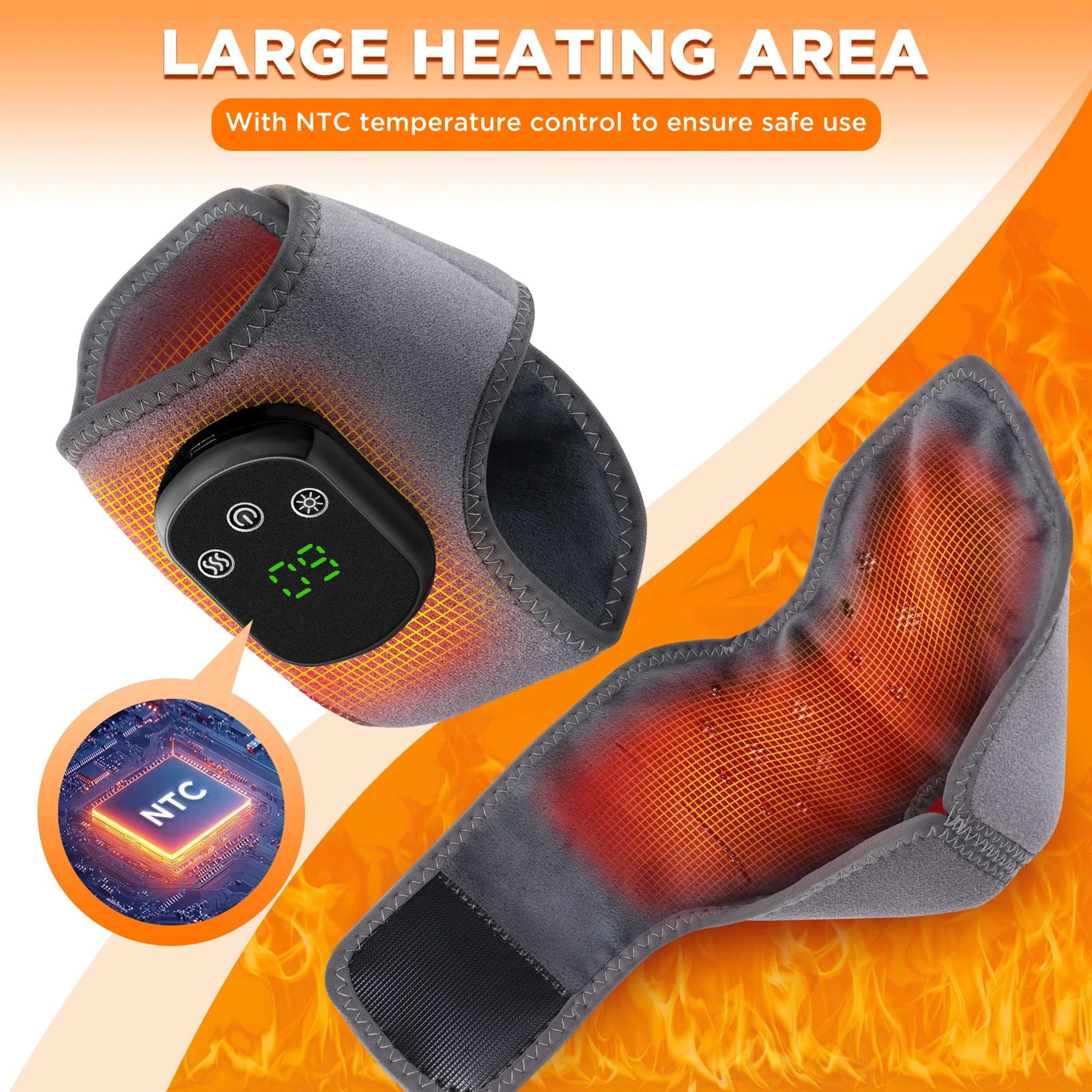 Cordless Electric Ankle Massager With Heat And Vibration Support 3