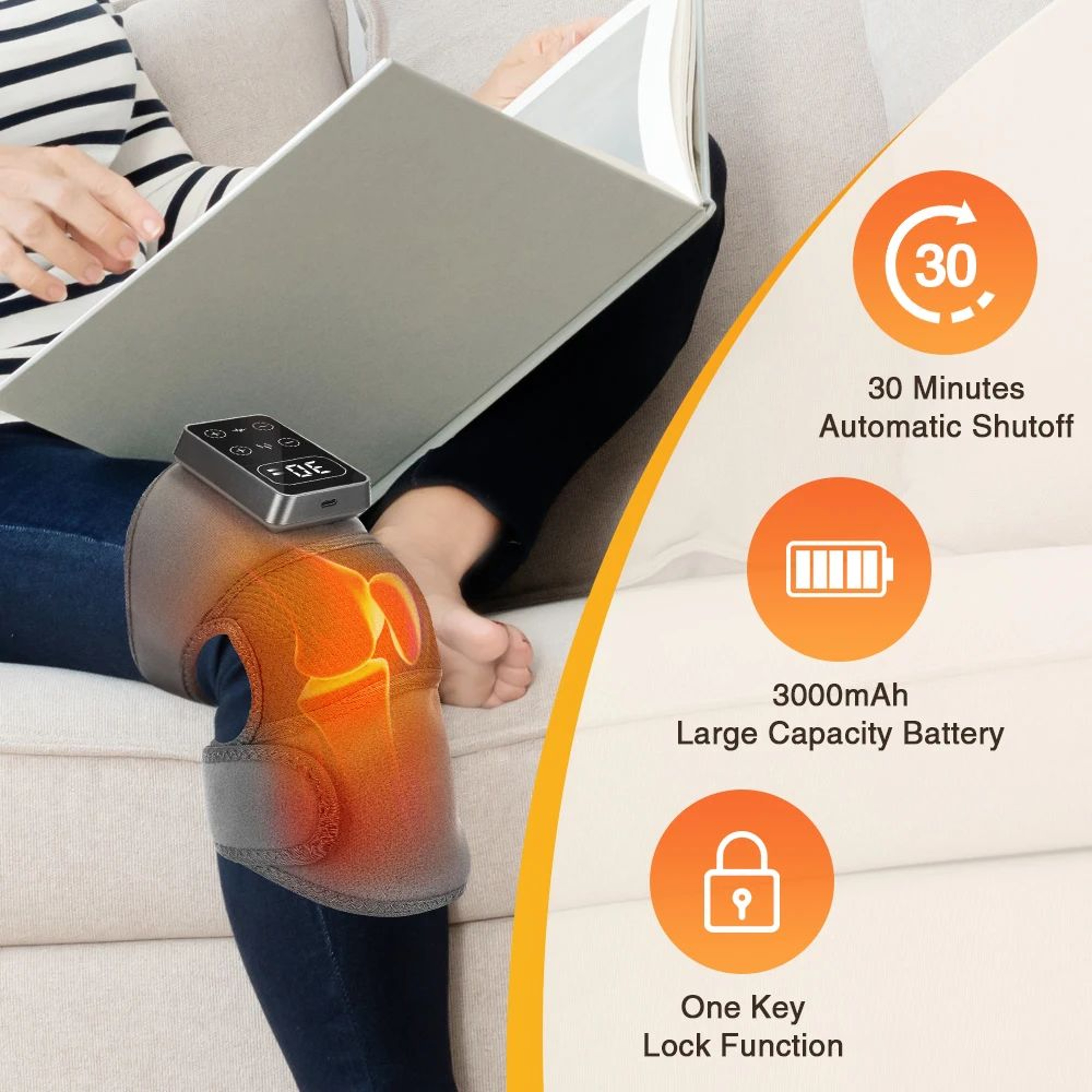 Electric Heated Knee Massager With Vibration For Joint Support 5