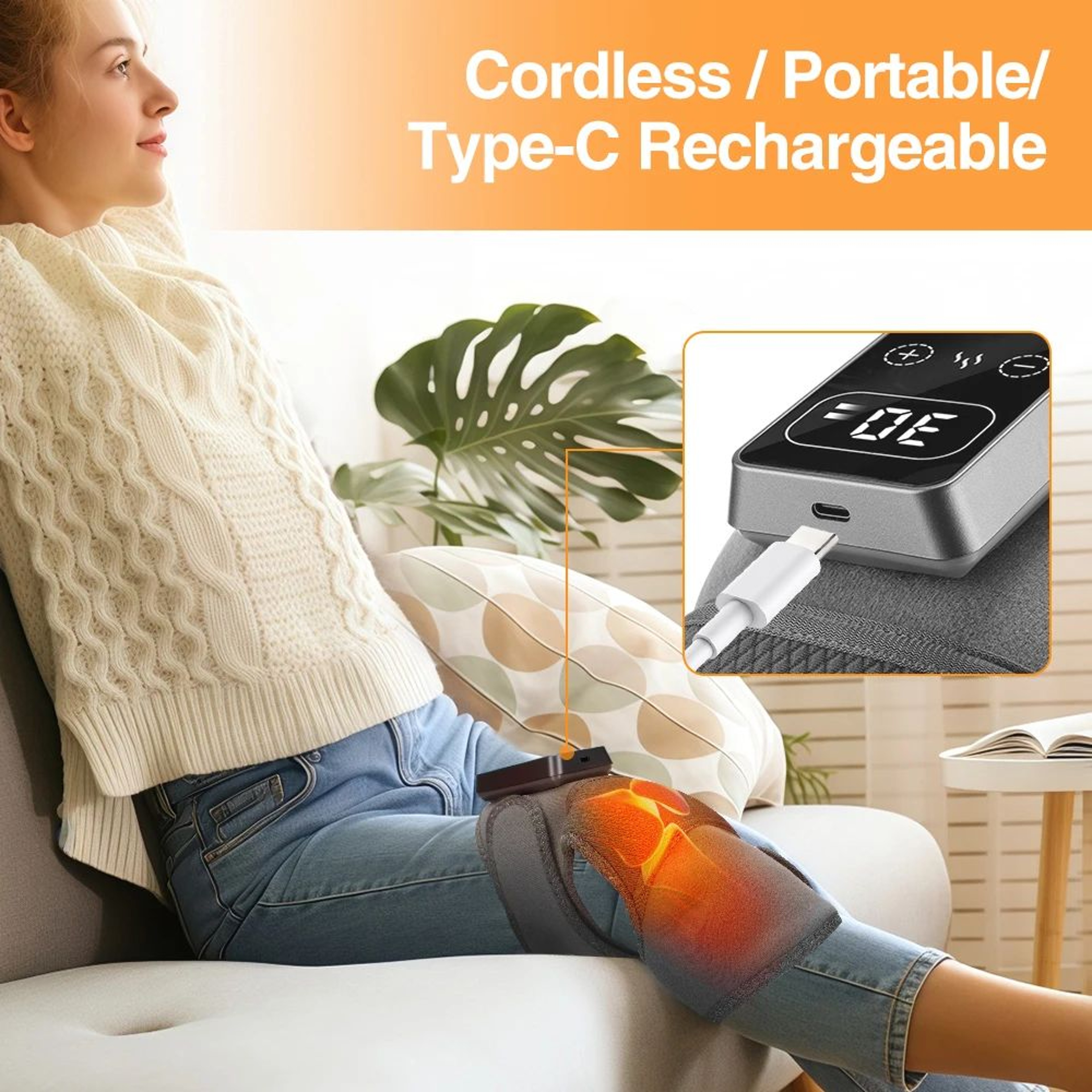 Electric Heated Knee Massager With Vibration For Joint Support 7