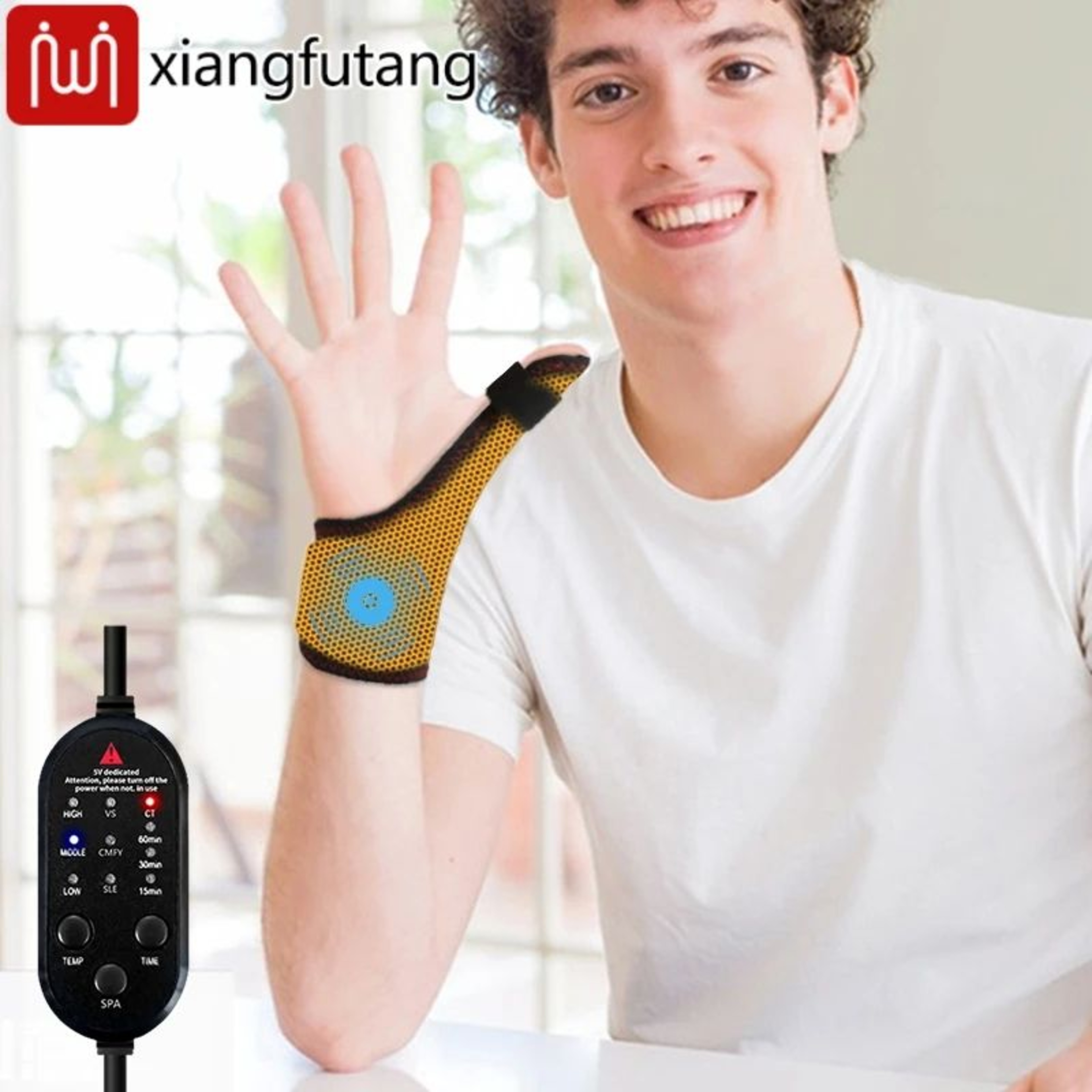 Electric Heated Thumb And Wrist Support Brace With Massage 1