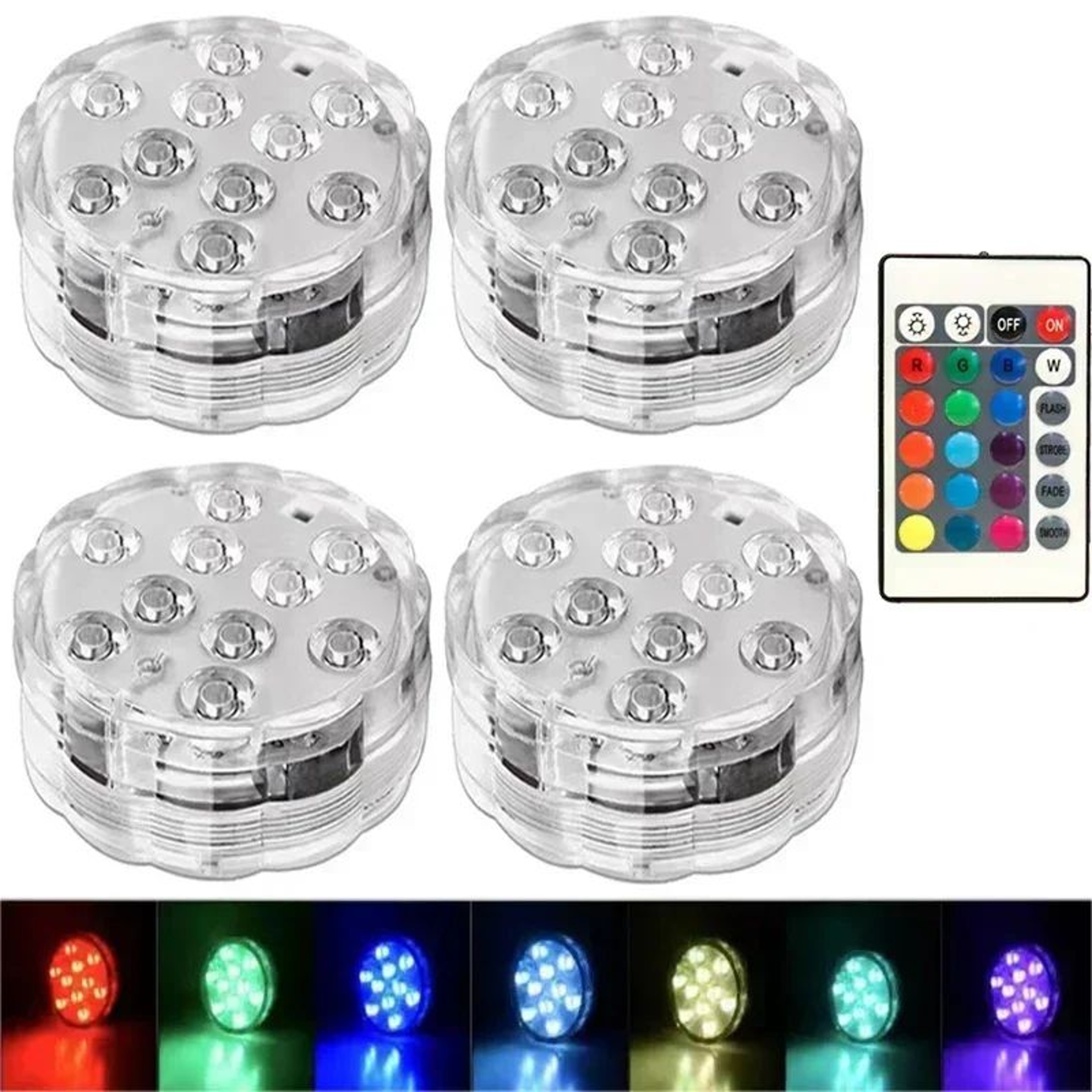 RGB LED Submersible Underwater Light 16 Color Waterproof Decorative Lamp 9
