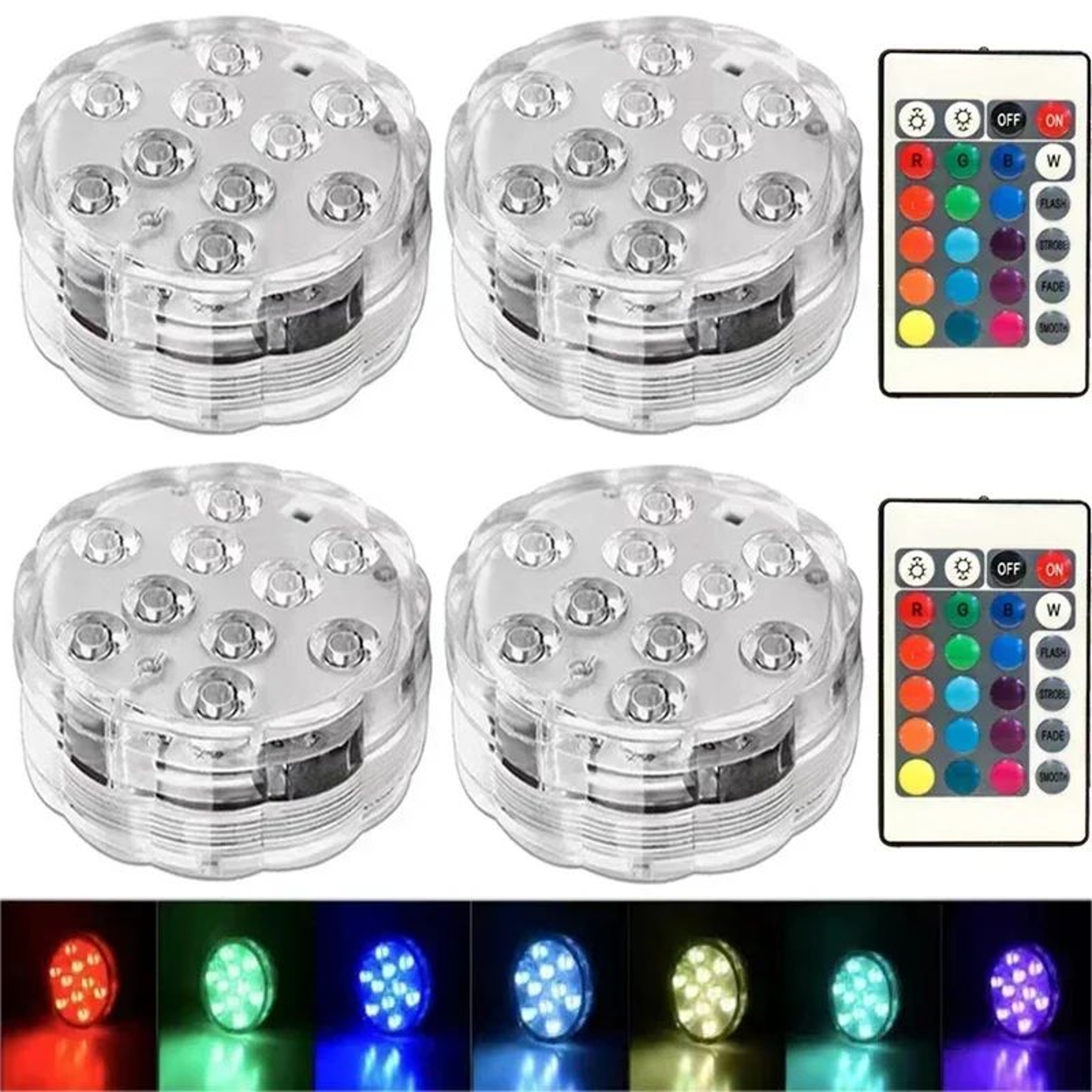 RGB LED Submersible Underwater Light 16 Color Waterproof Decorative Lamp 10