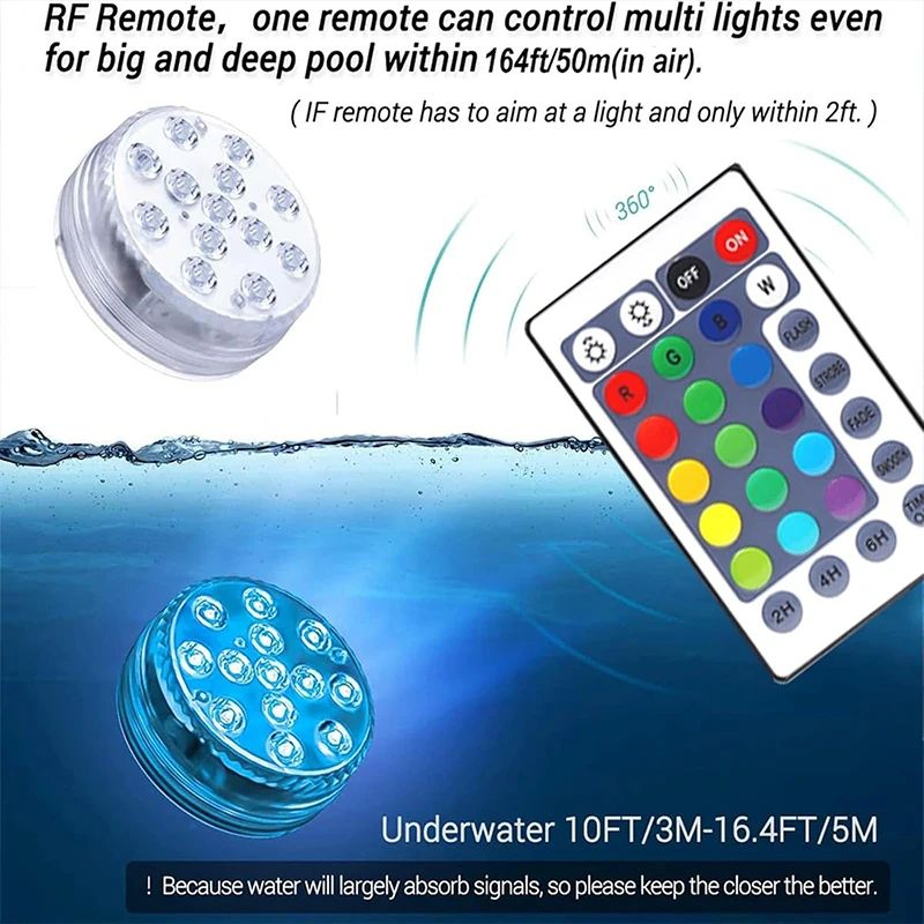 13 LED RGB Submersible Underwater Light IP68 Waterproof Aquarium Lamp 5