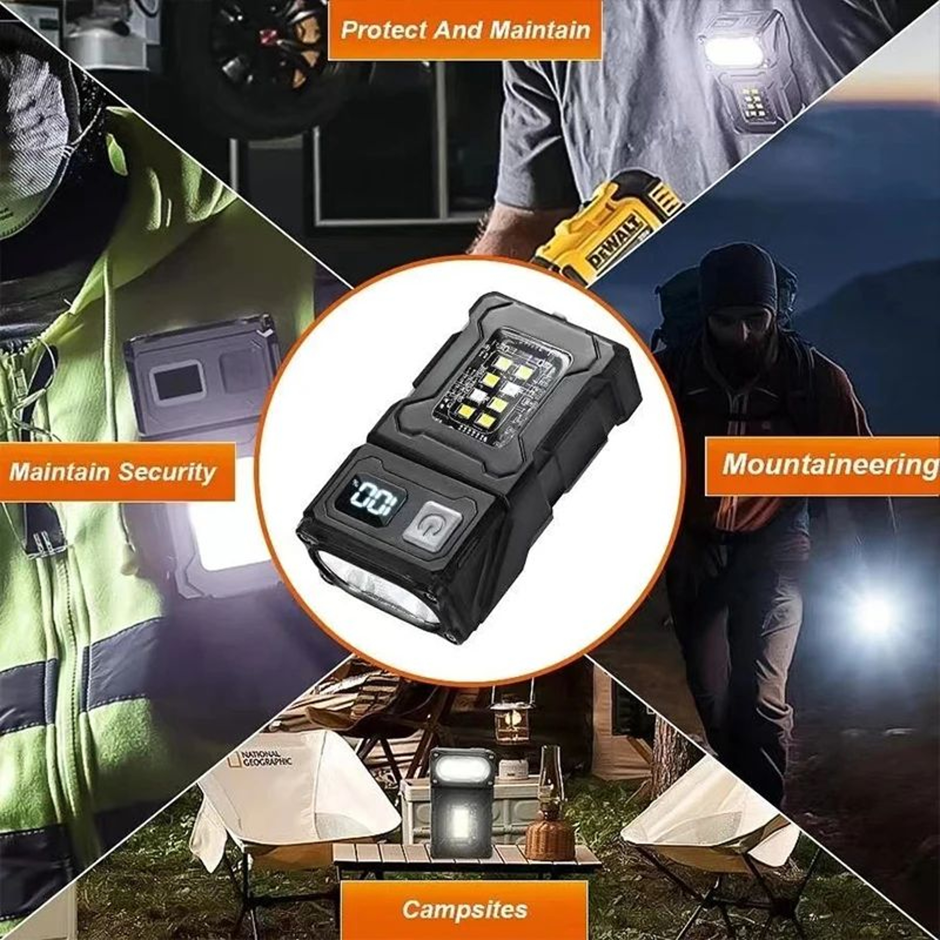 Mini Super Bright LED Flashlight Rechargeable Multifunction Pocket Torch 2