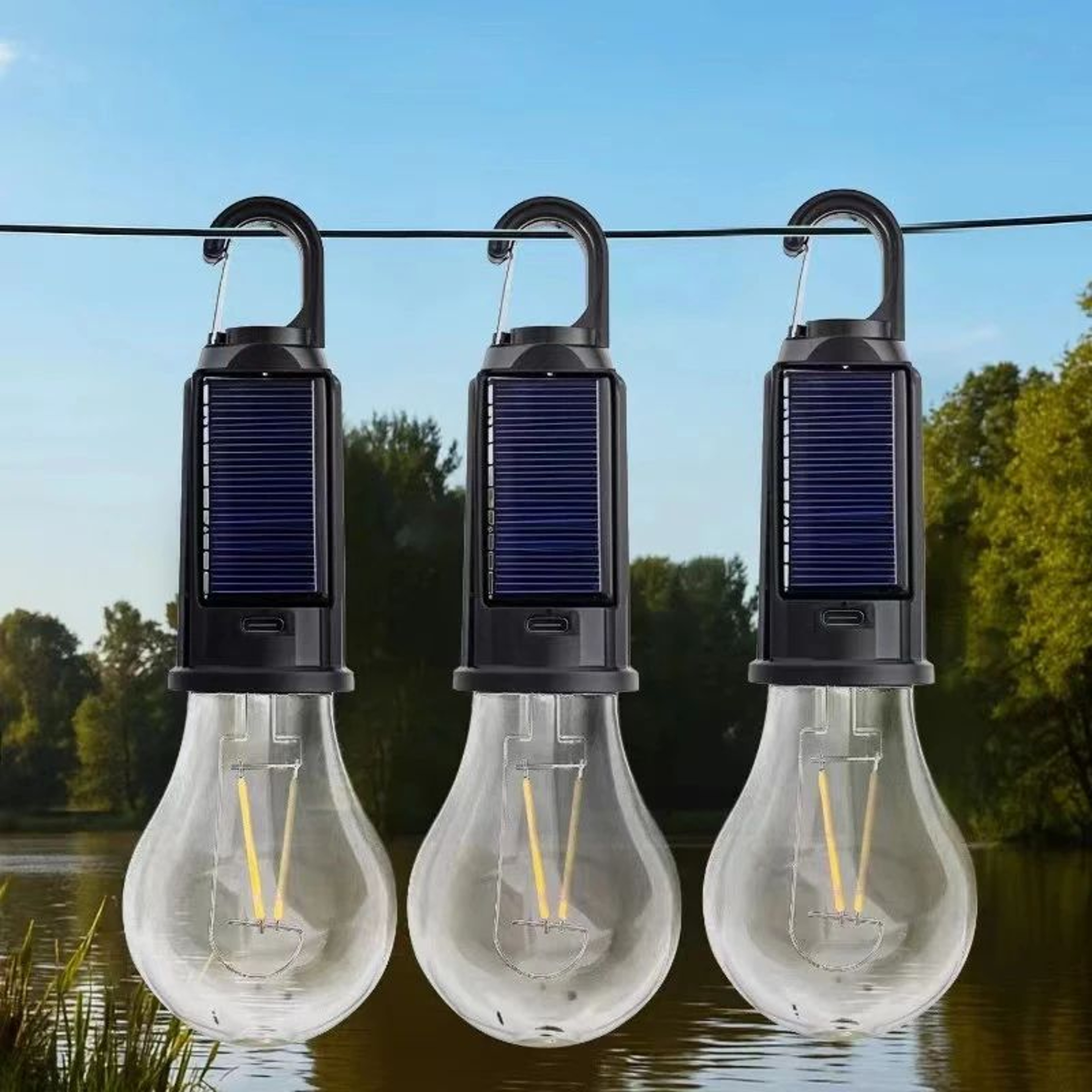 Portable Solar LED Light Bulb Waterproof Rechargeable Camping Lamp 5