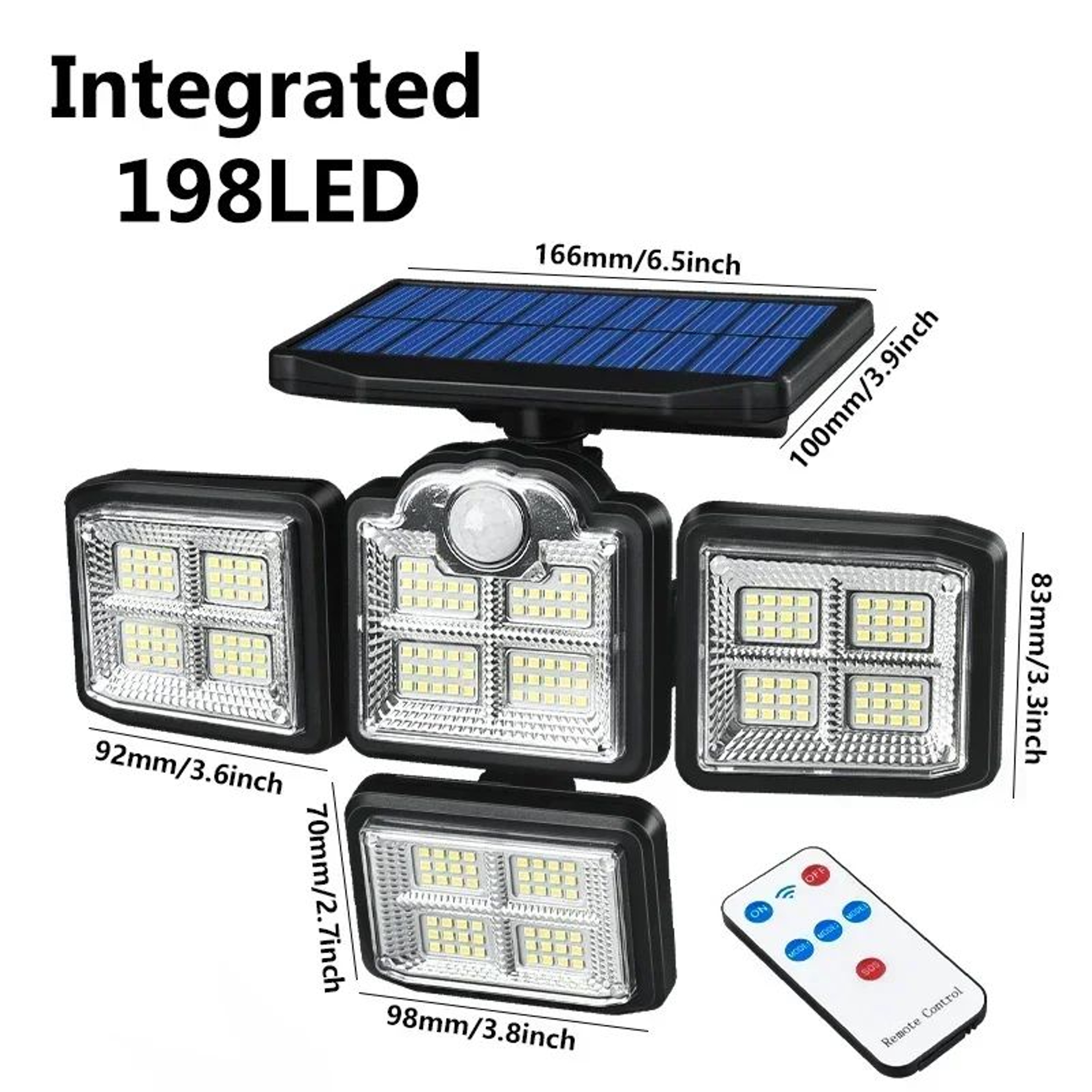 Adjustable Solar Motion Sensor Wall Light IP65 Waterproof LED Security Lamp 8