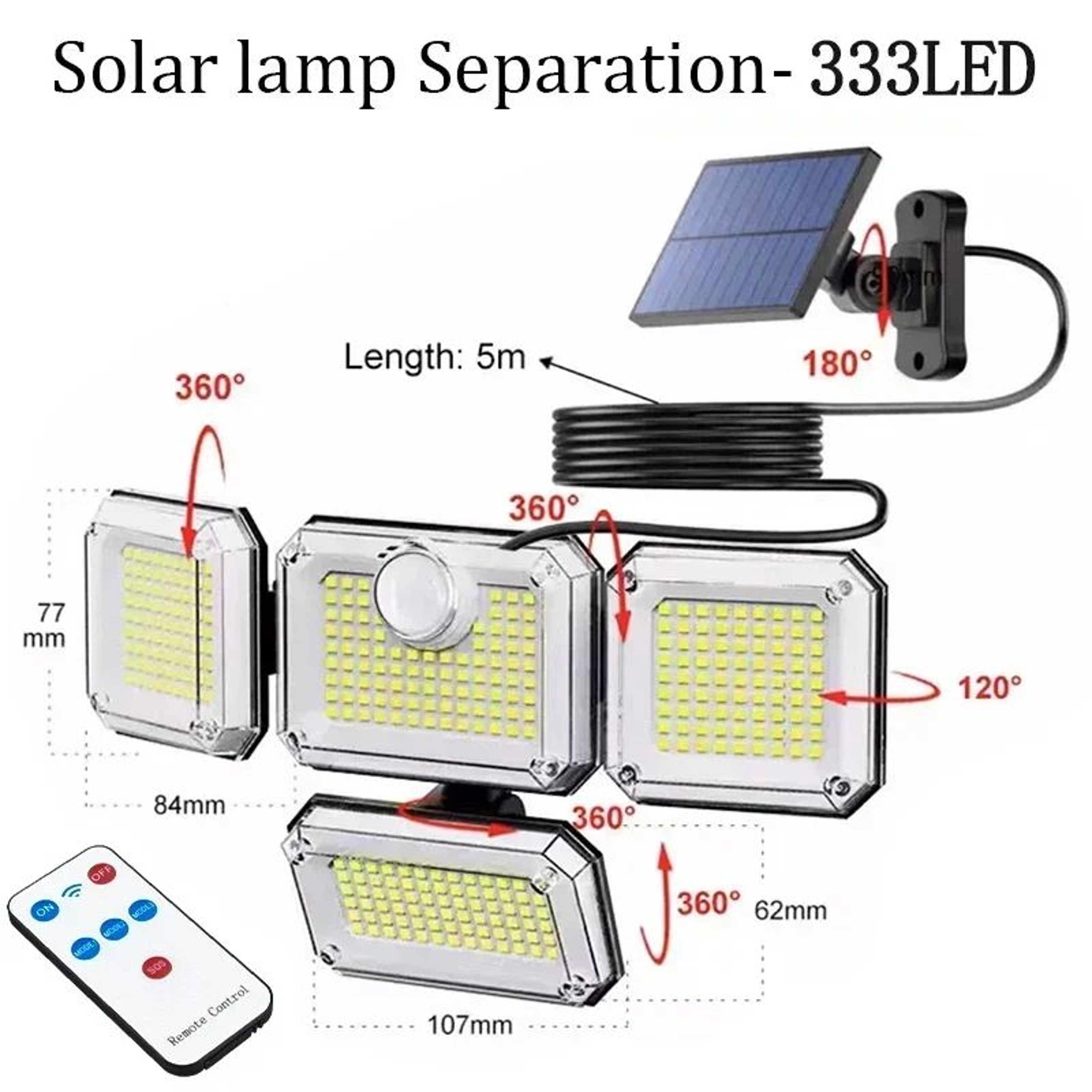 Adjustable Solar Motion Sensor Wall Light IP65 Waterproof LED Security Lamp 11