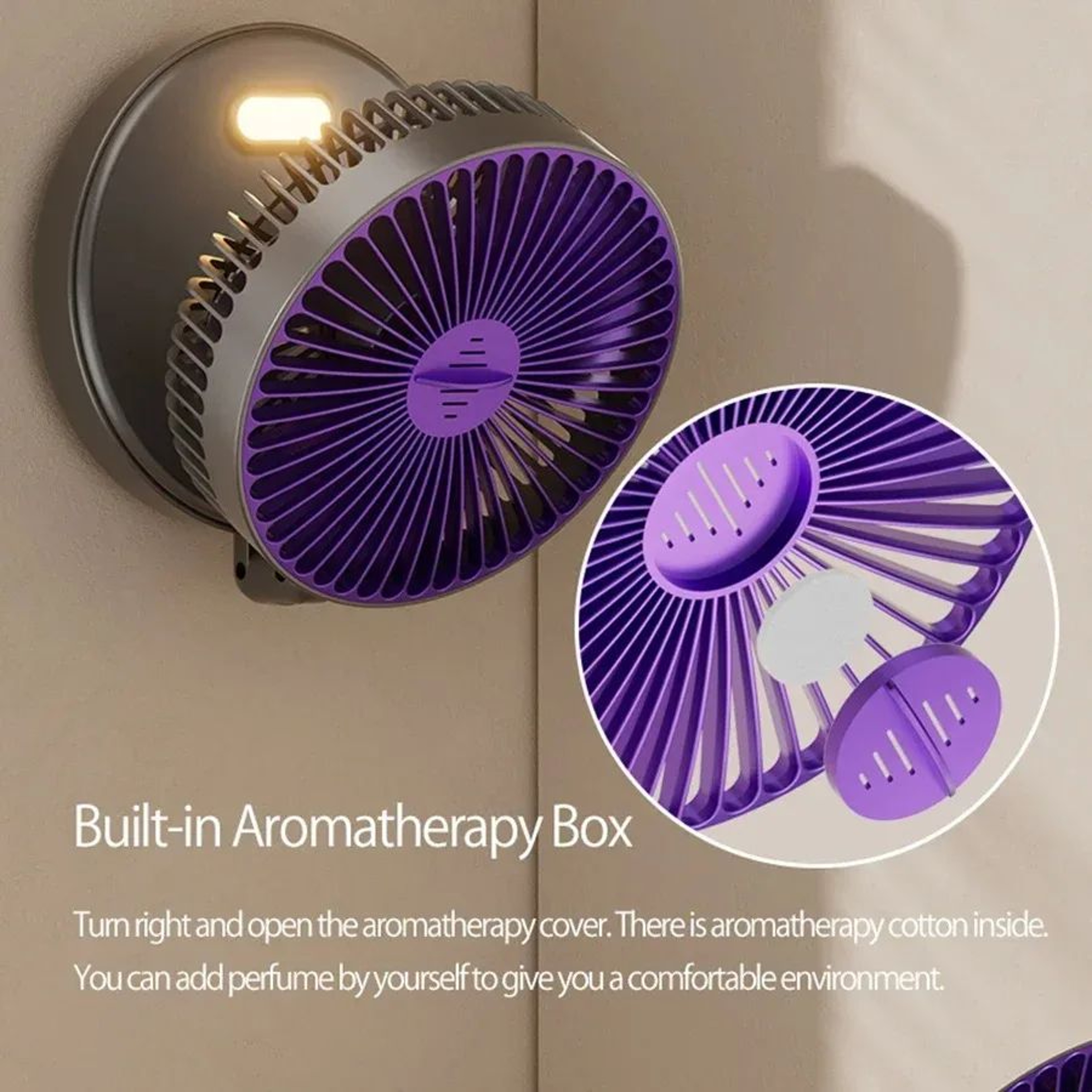 Foldable Rechargeable Wall Mounted Ceiling Fan With LED Light 3