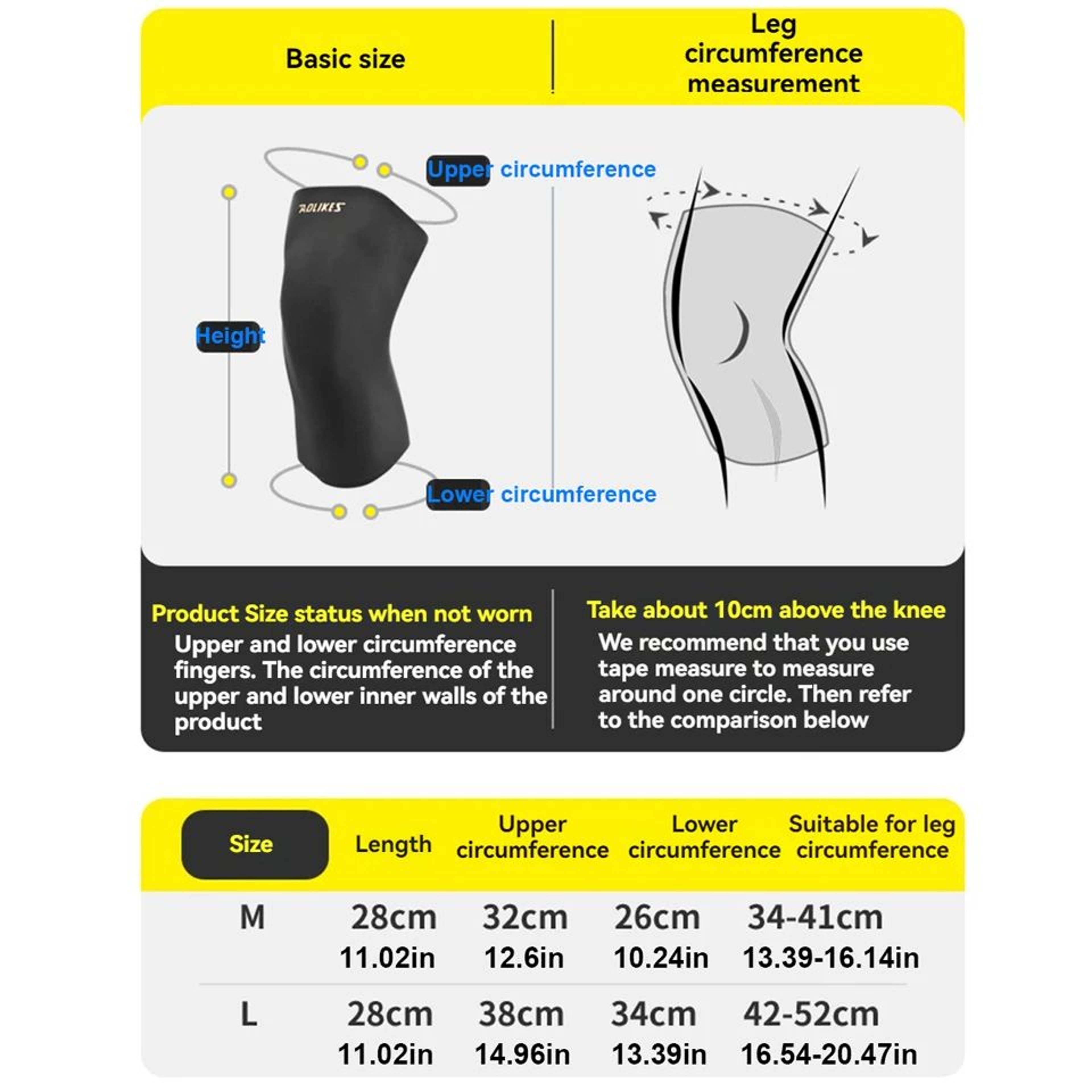 AOLIKES Hot And Cold Gel Knee Sleeve For Pain Relief 1