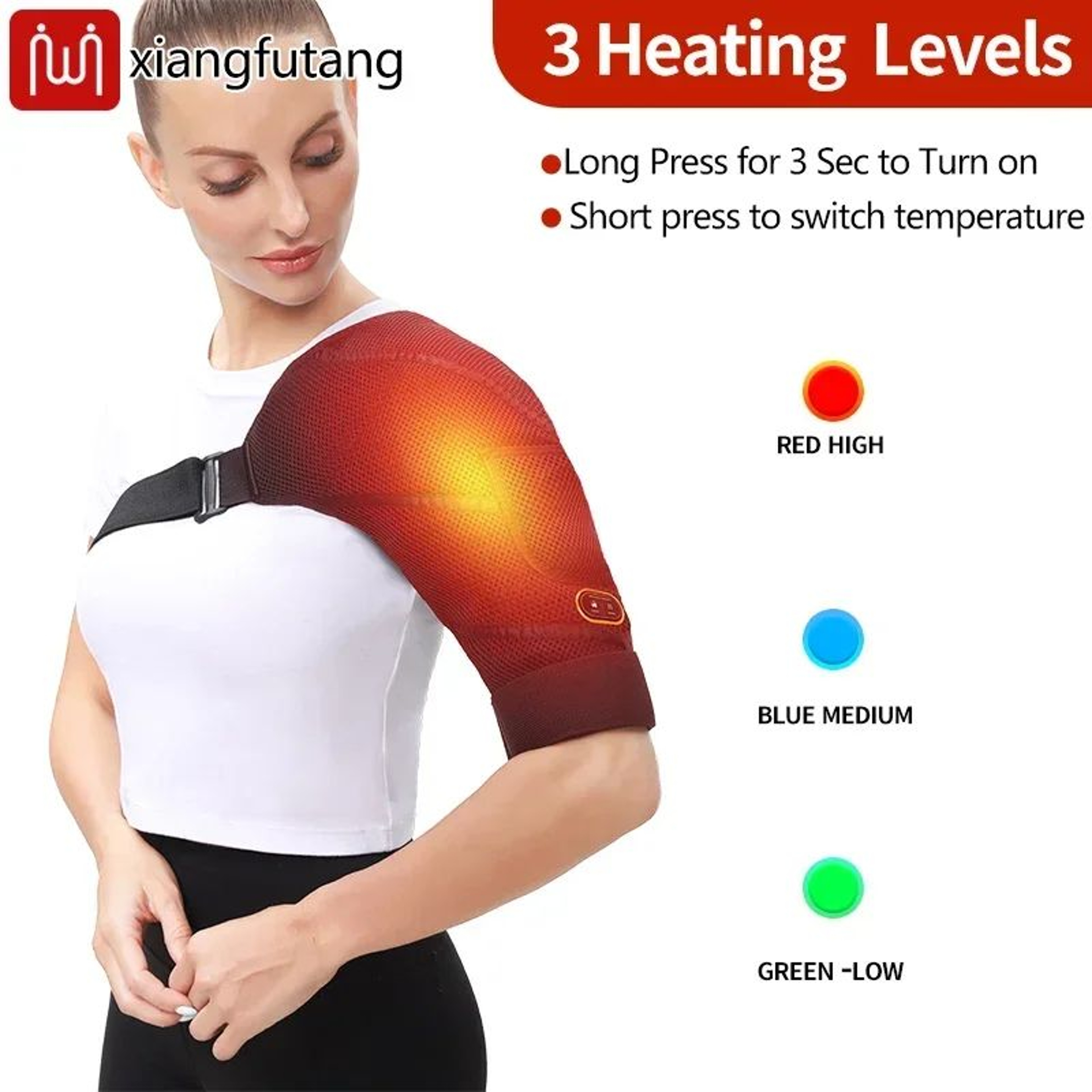 Electric Heated Shoulder Brace With Massage And 3 Heat Levels 3