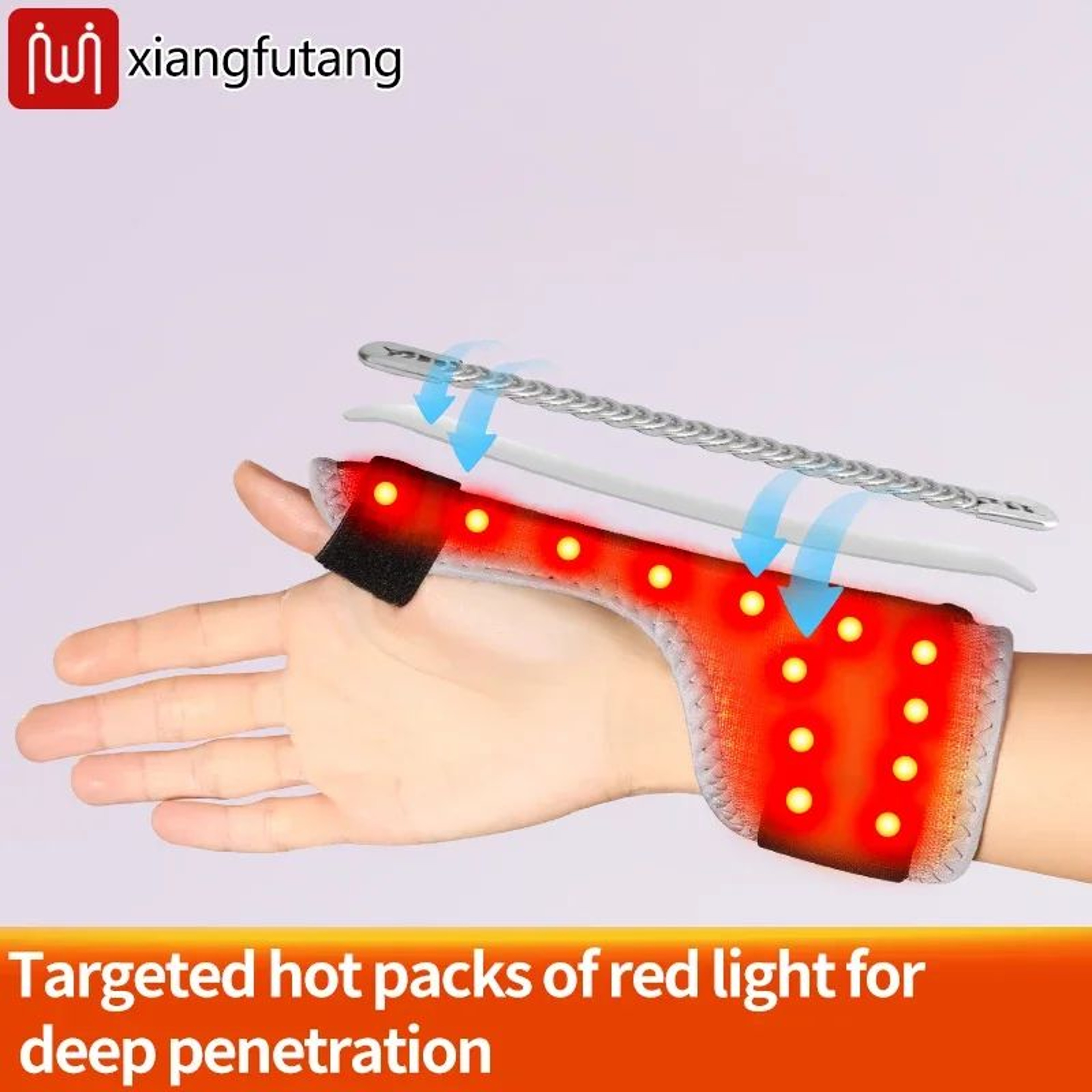 Red Light Heated Finger And Wrist Support Brace With Vibration 2