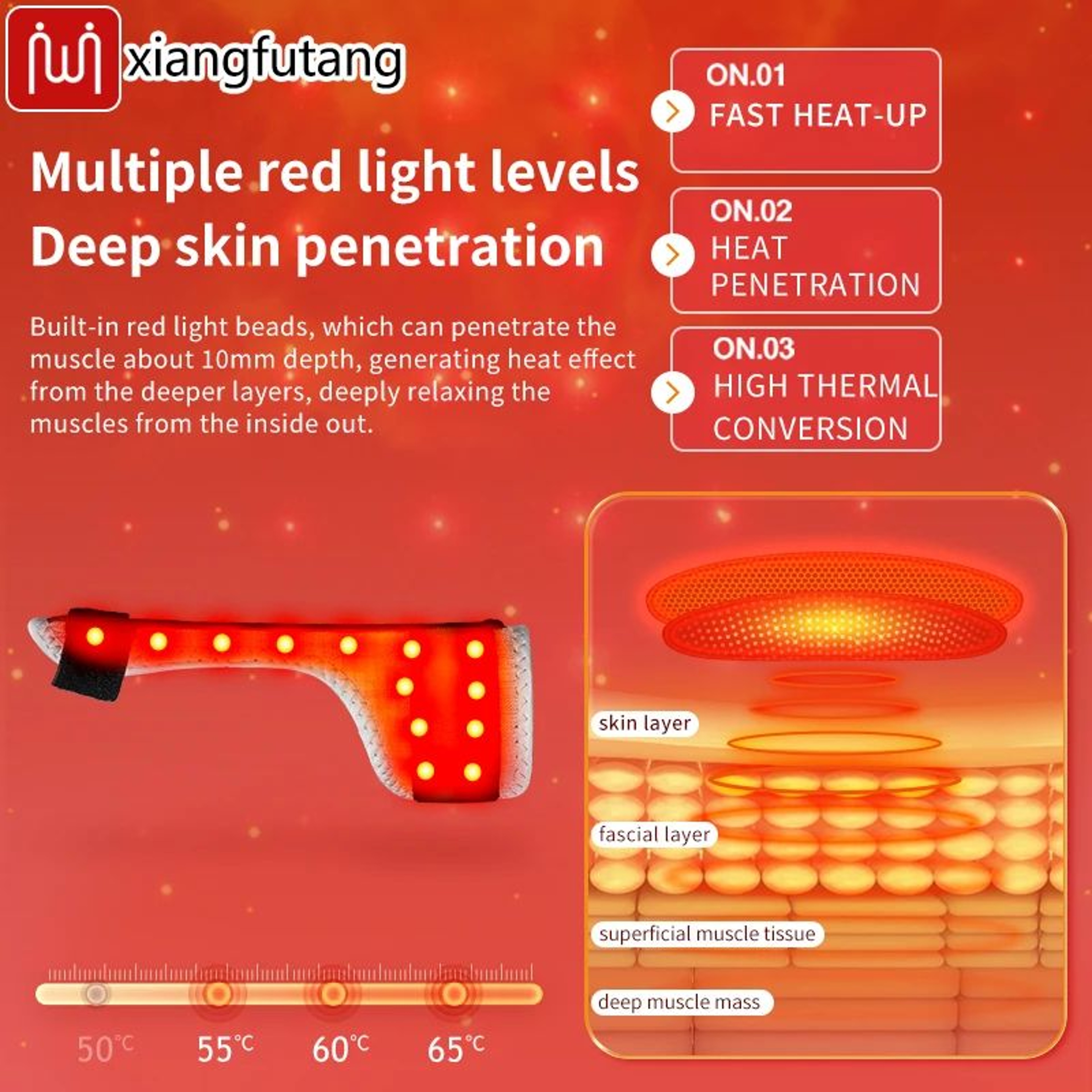 Red Light Heated Finger And Wrist Support Brace With Vibration 4