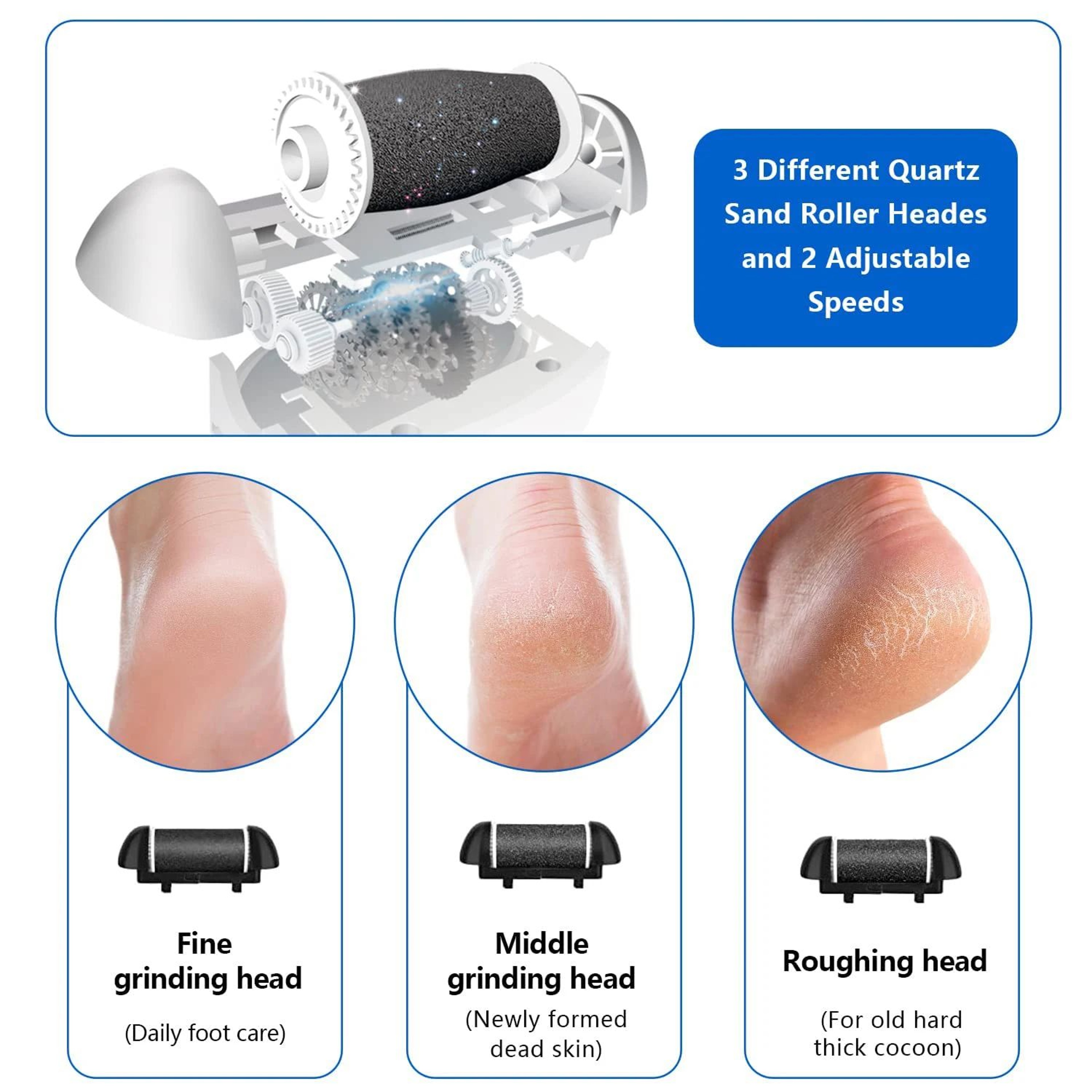 Hatteker Rechargeable Electric Foot File Callus Remover Kit 2