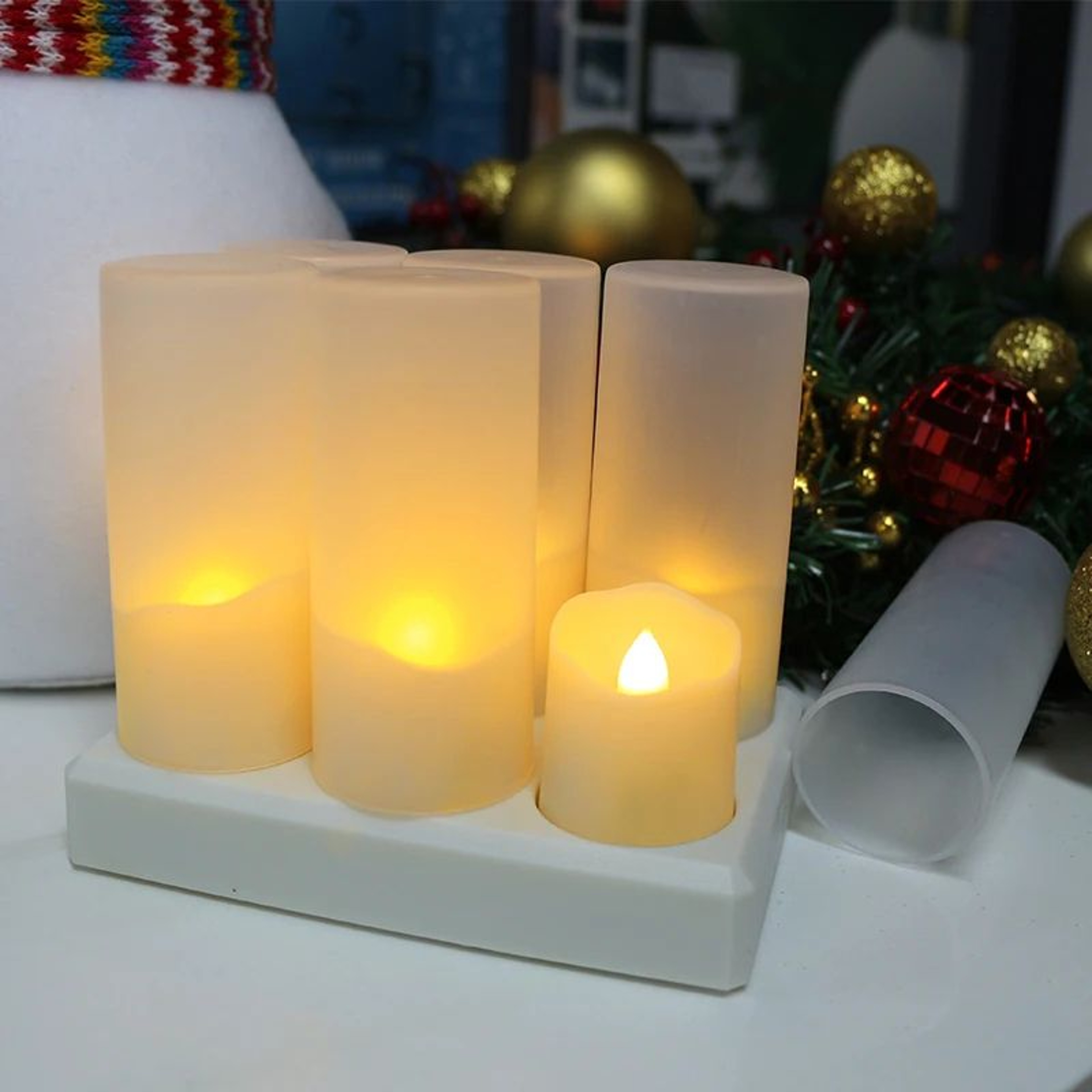 USB Rechargeable LED Flameless Candles With Remote And Timer 8
