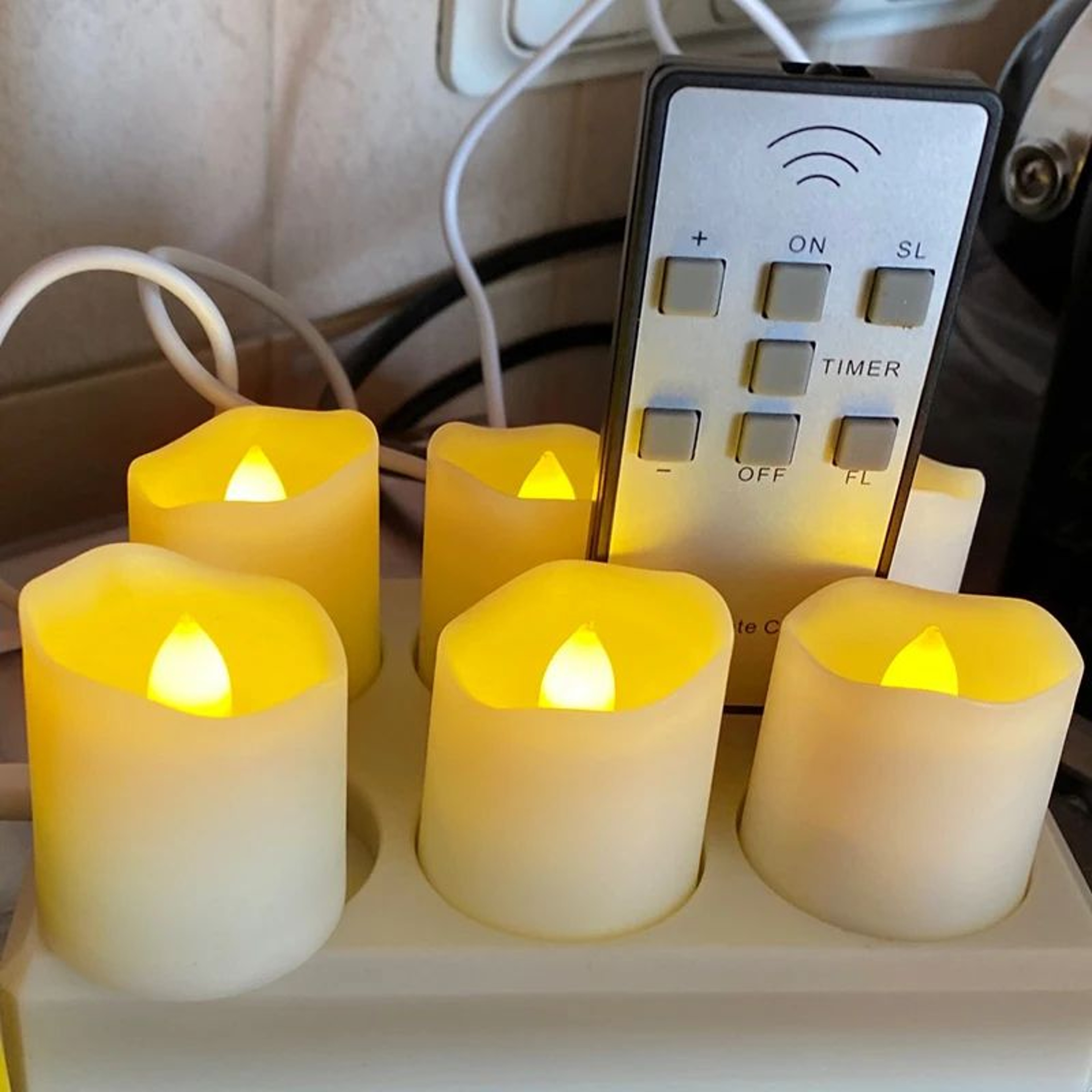 USB Rechargeable LED Flameless Candles With Remote And Timer 9