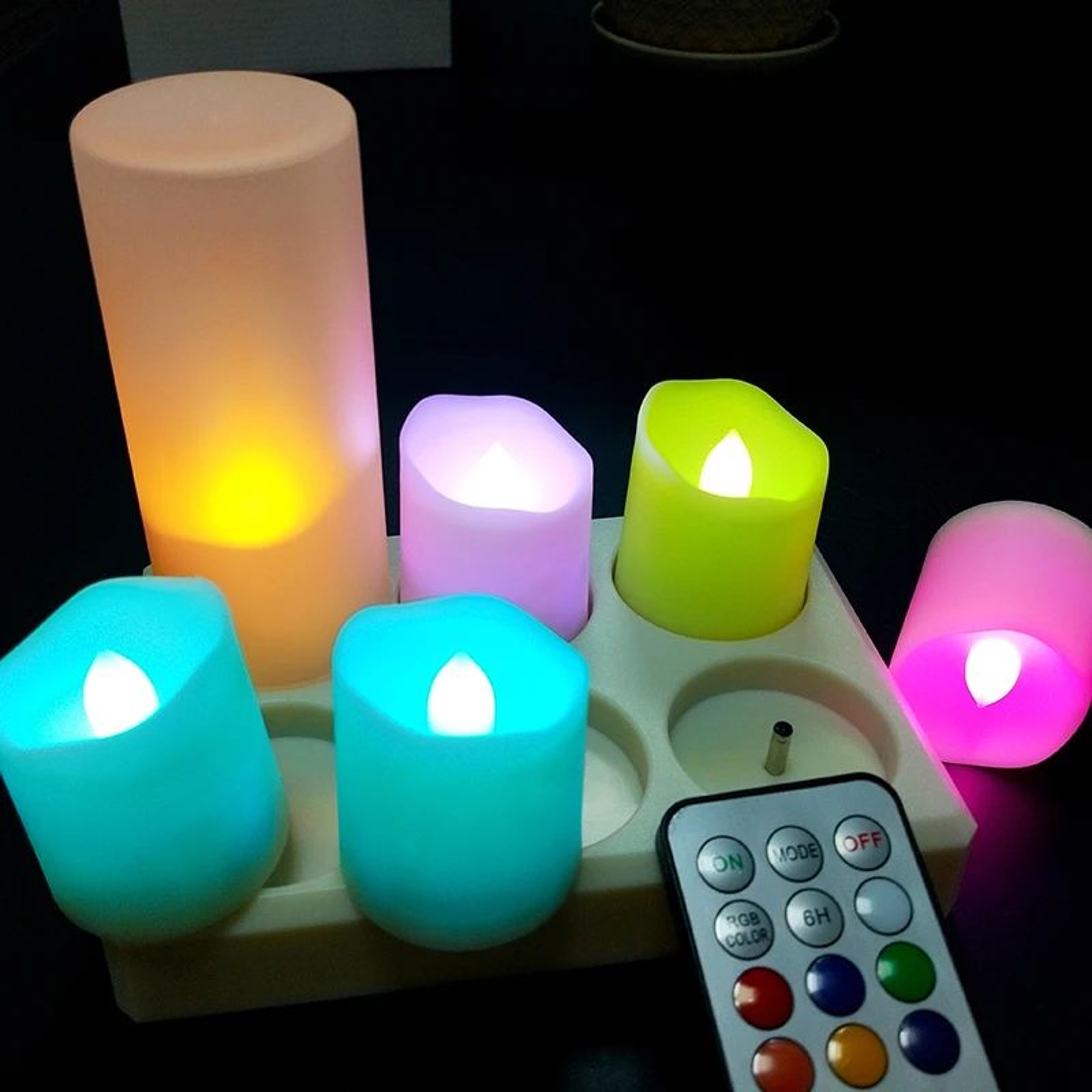 USB Rechargeable LED Flameless Candles With Remote And Timer 10