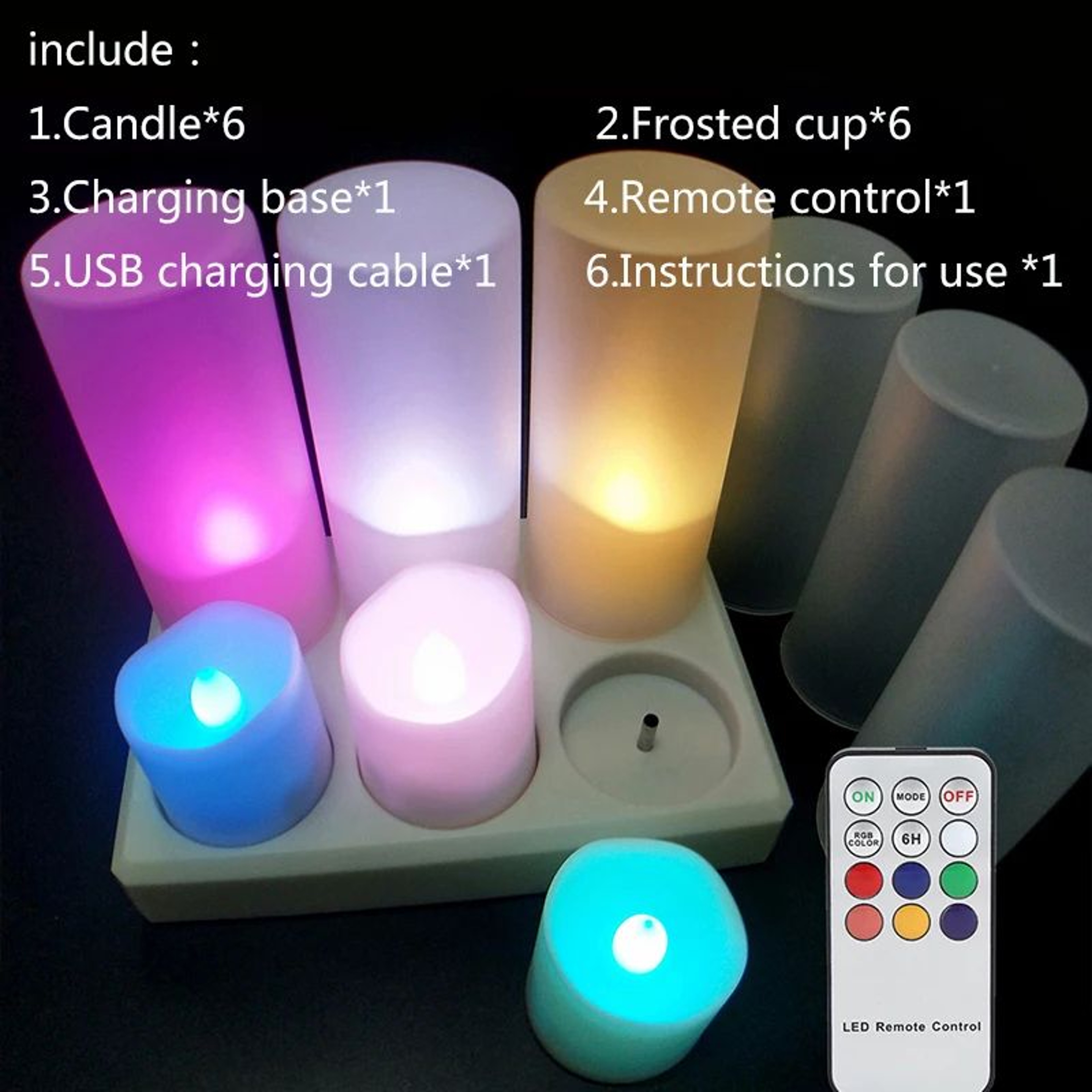 USB Rechargeable LED Flameless Candles With Remote And Timer 28