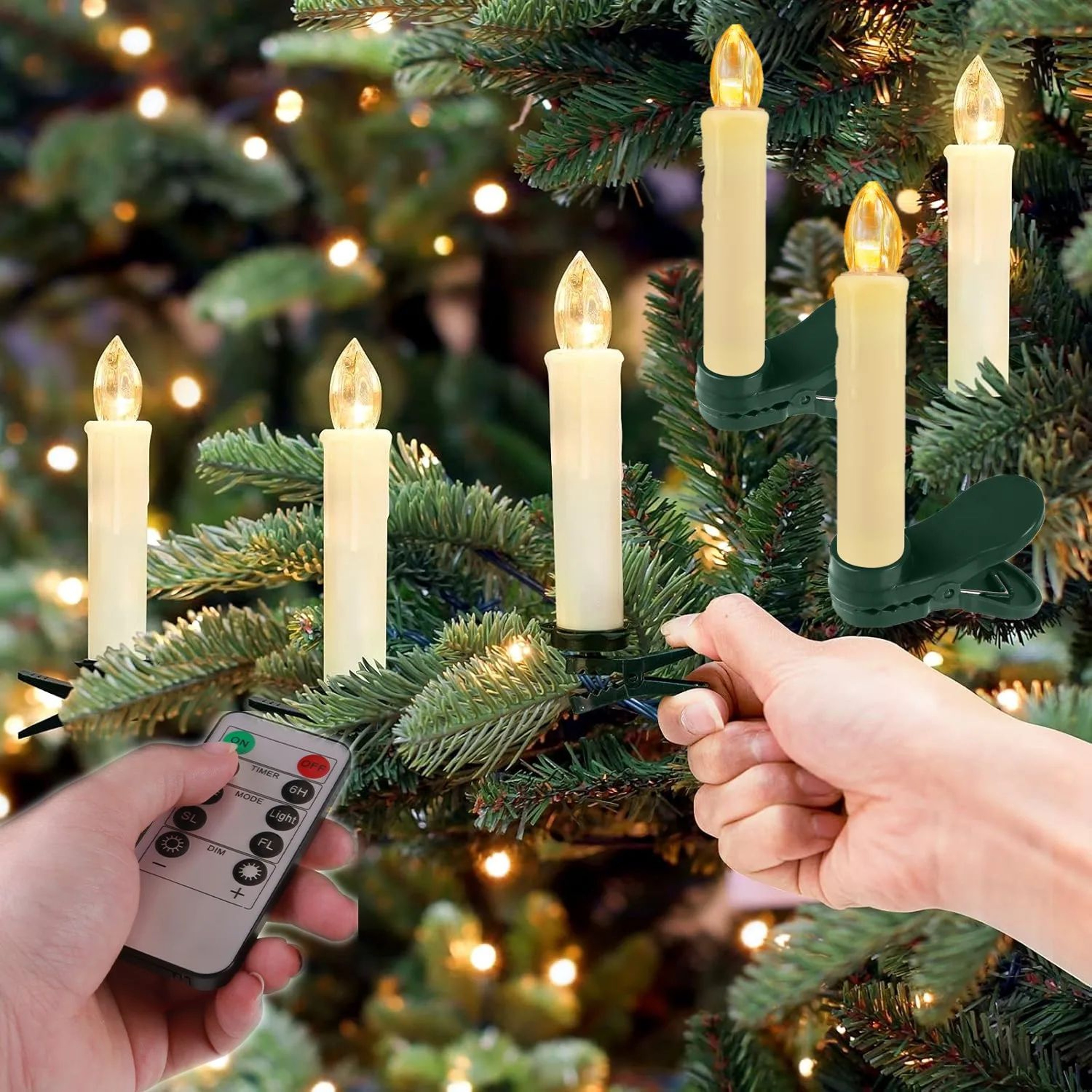 10 Piece LED Flameless Taper Candles With Remote And Timer 0