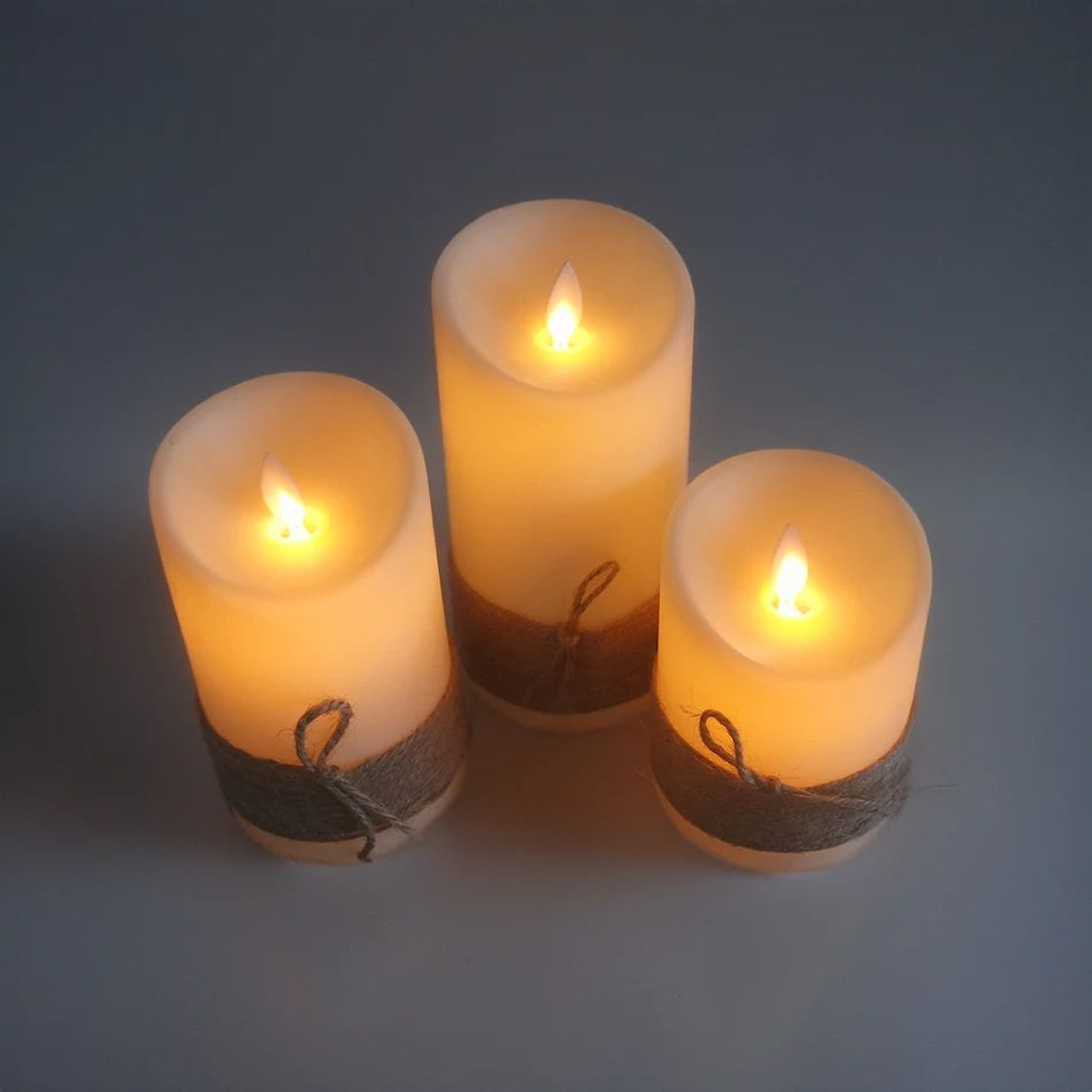 3 Piece Vintage LED Flameless Candles With Dancing Flame 3