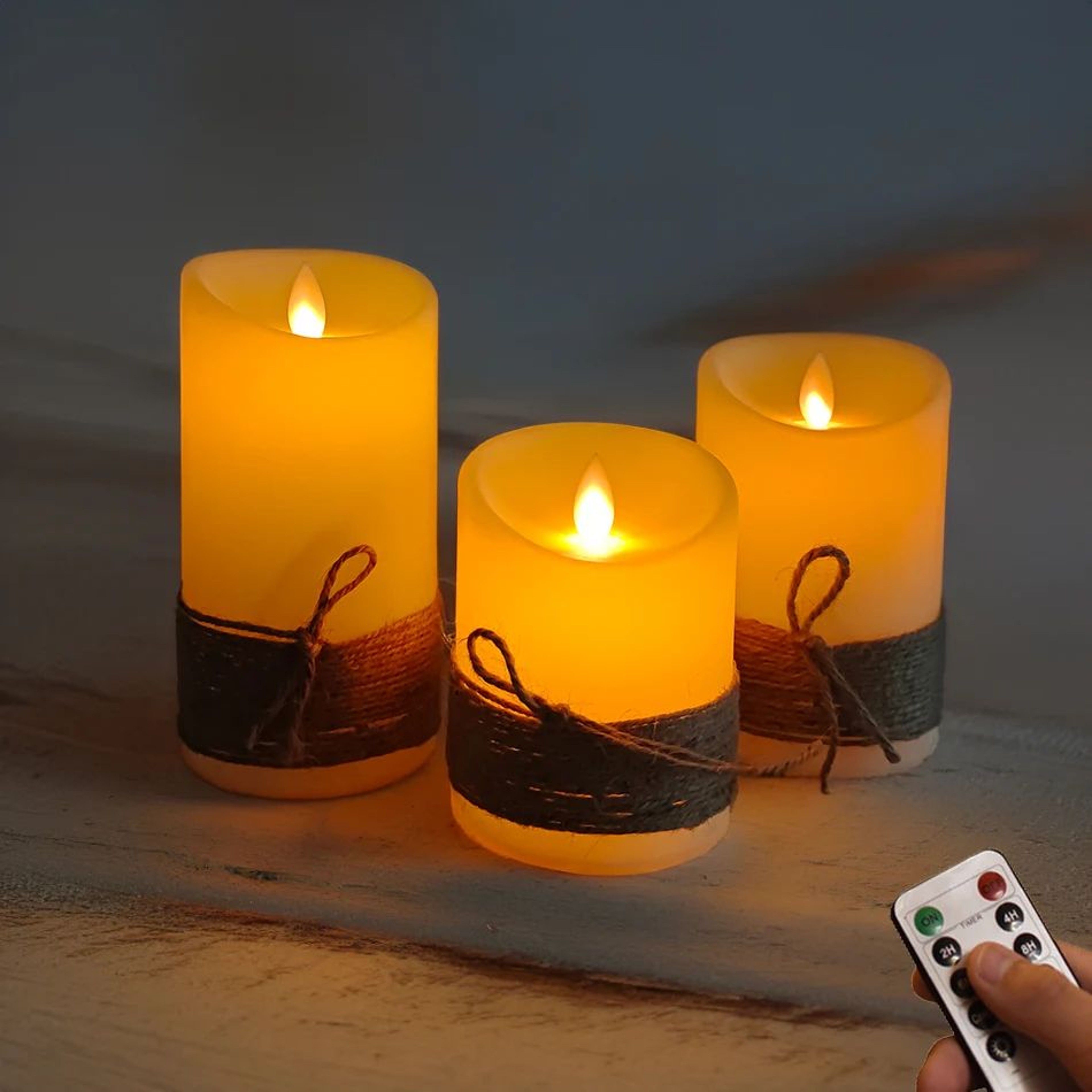 3 Piece Vintage LED Flameless Candles With Dancing Flame 4