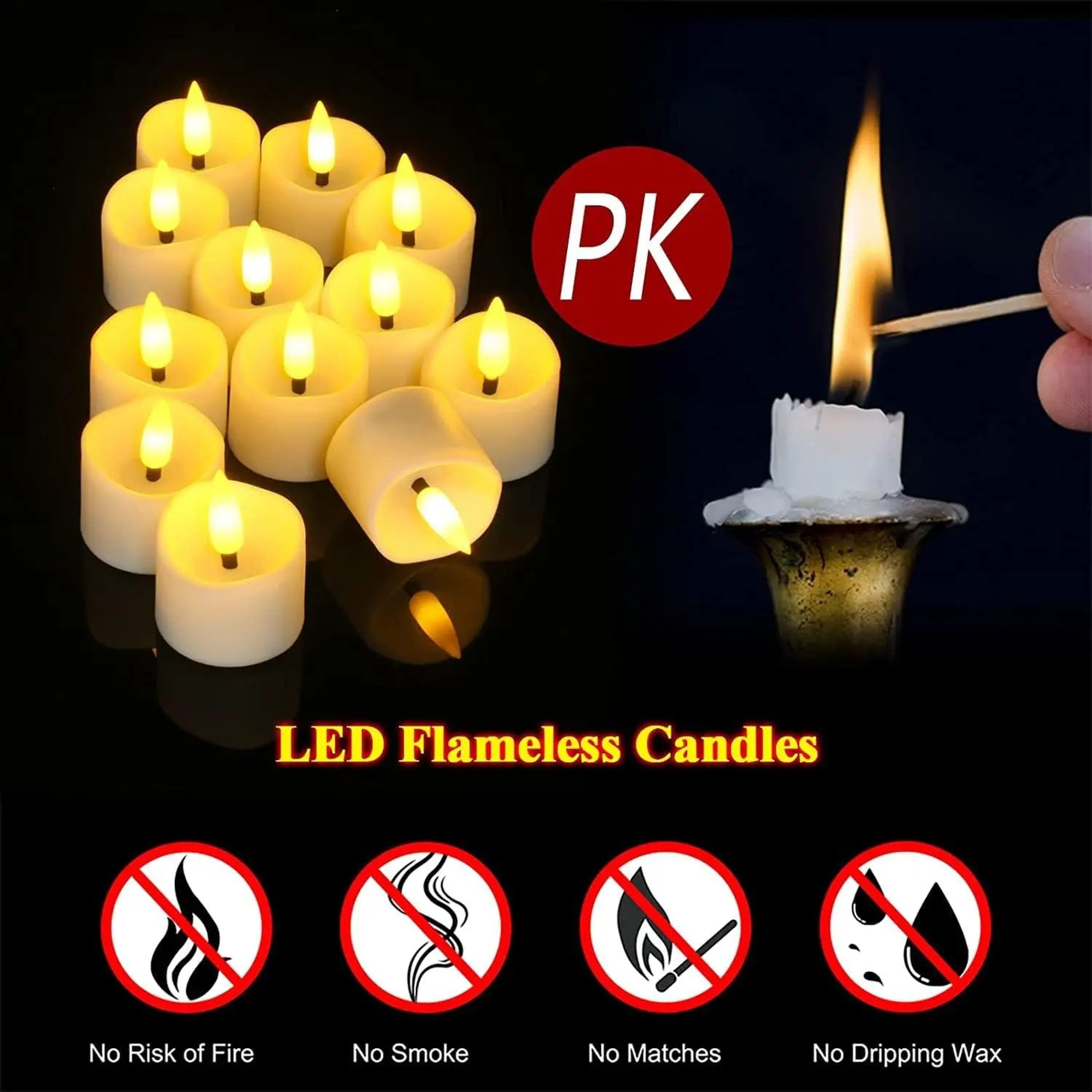 Battery Powered Flameless LED Tea Candles For Home Decor 3