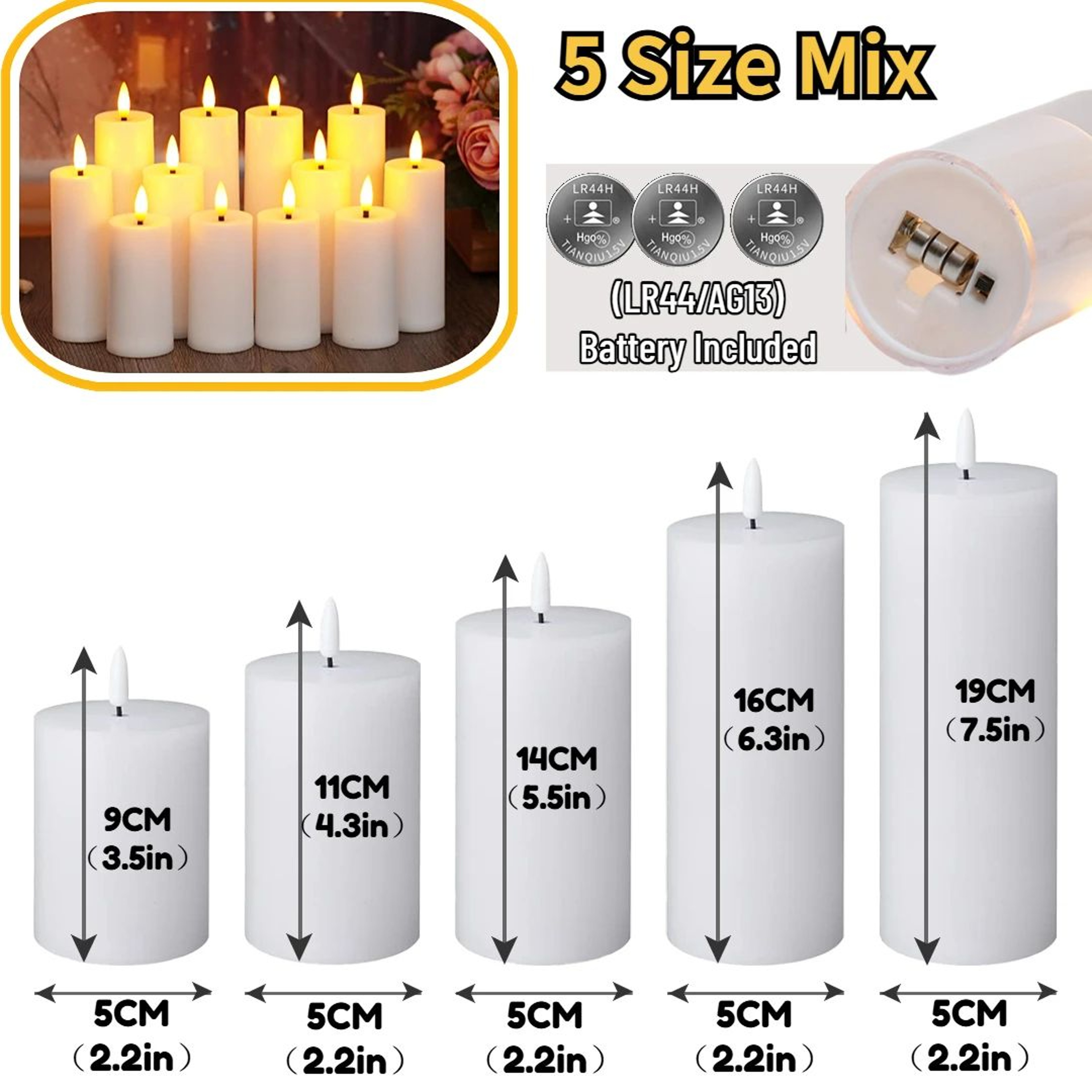 Battery Operated Flickering LED Flameless Candles For Wedding And Home Decor 6