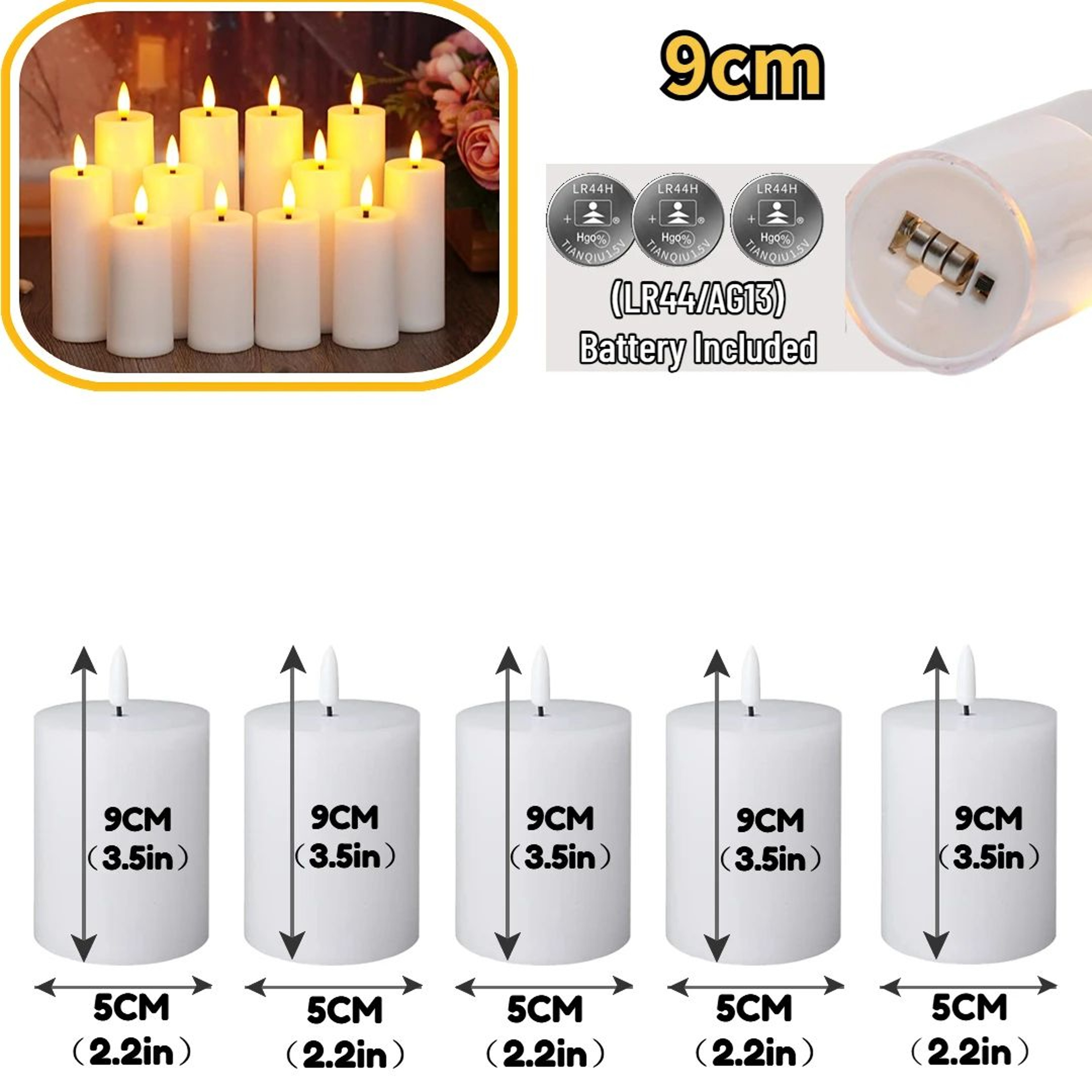 Battery Operated Flickering LED Flameless Candles For Wedding And Home Decor 9