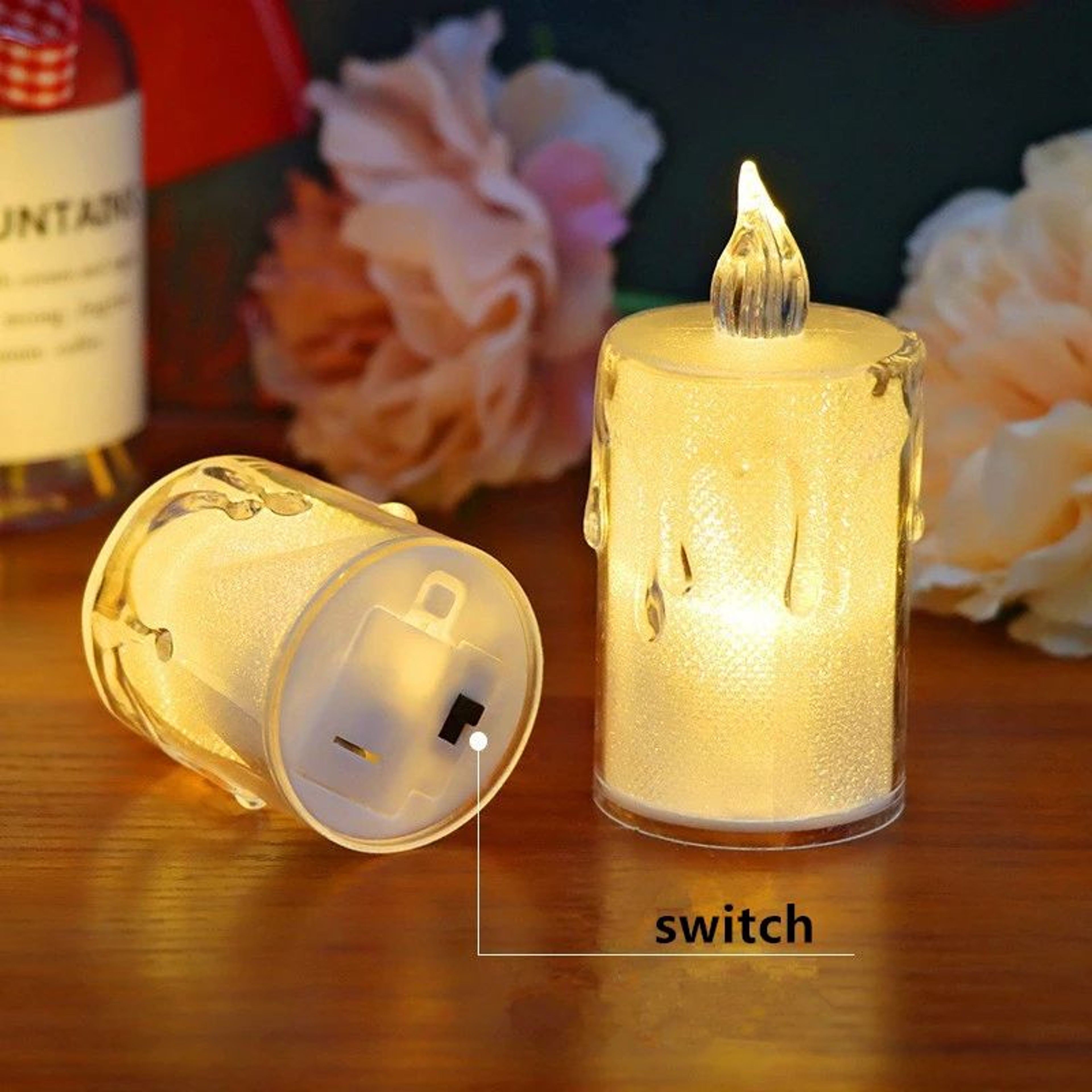 24 Piece Flameless LED Flickering Pillar Candles For Home And Party Decor 4