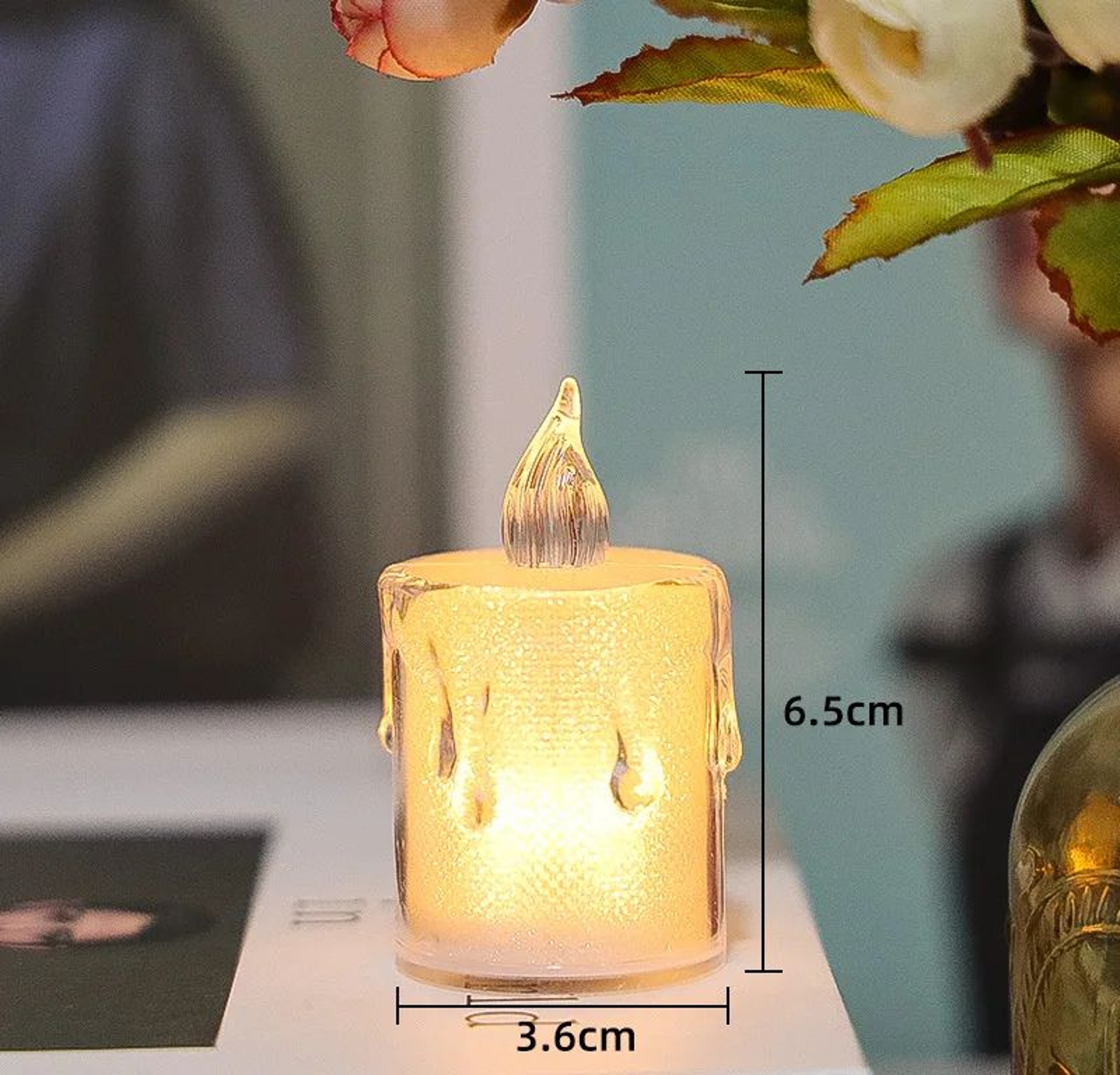 24 Piece Flameless LED Flickering Pillar Candles For Home And Party Decor 7
