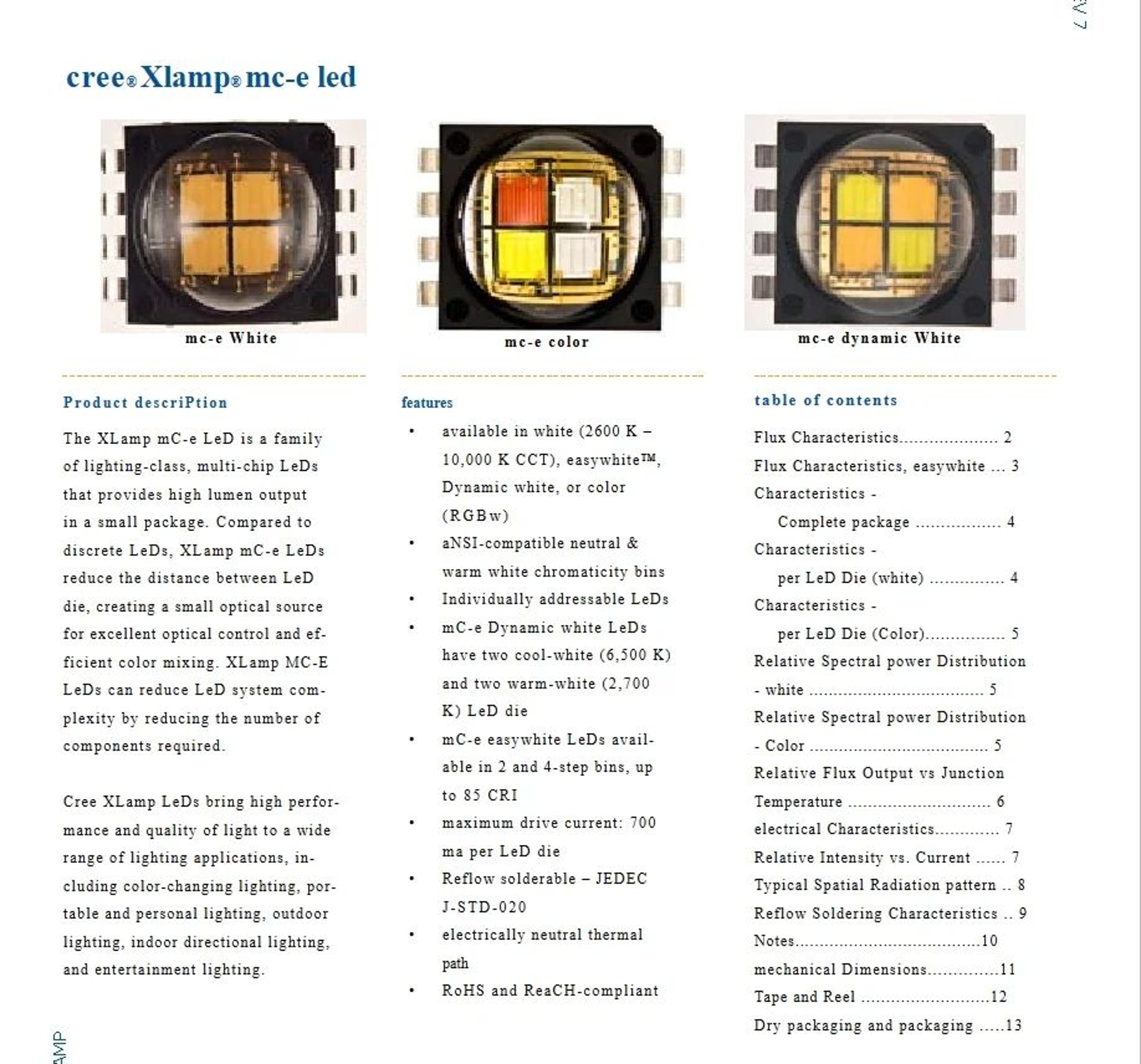 CREE XLamp MC E Series LED Warm And Neutral White Light Chips 4