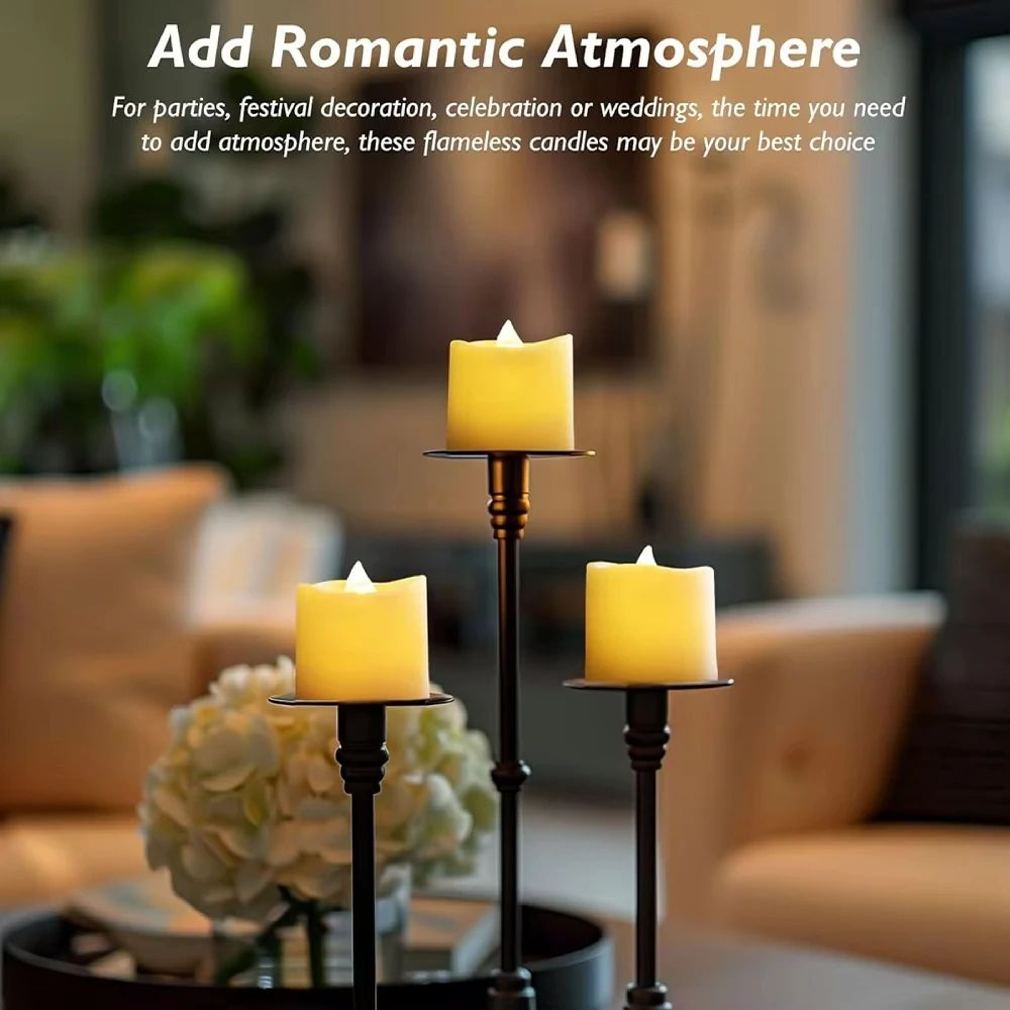 Flickering LED Ivory Flameless Tealight Candles For Weddings And Home Decor 1