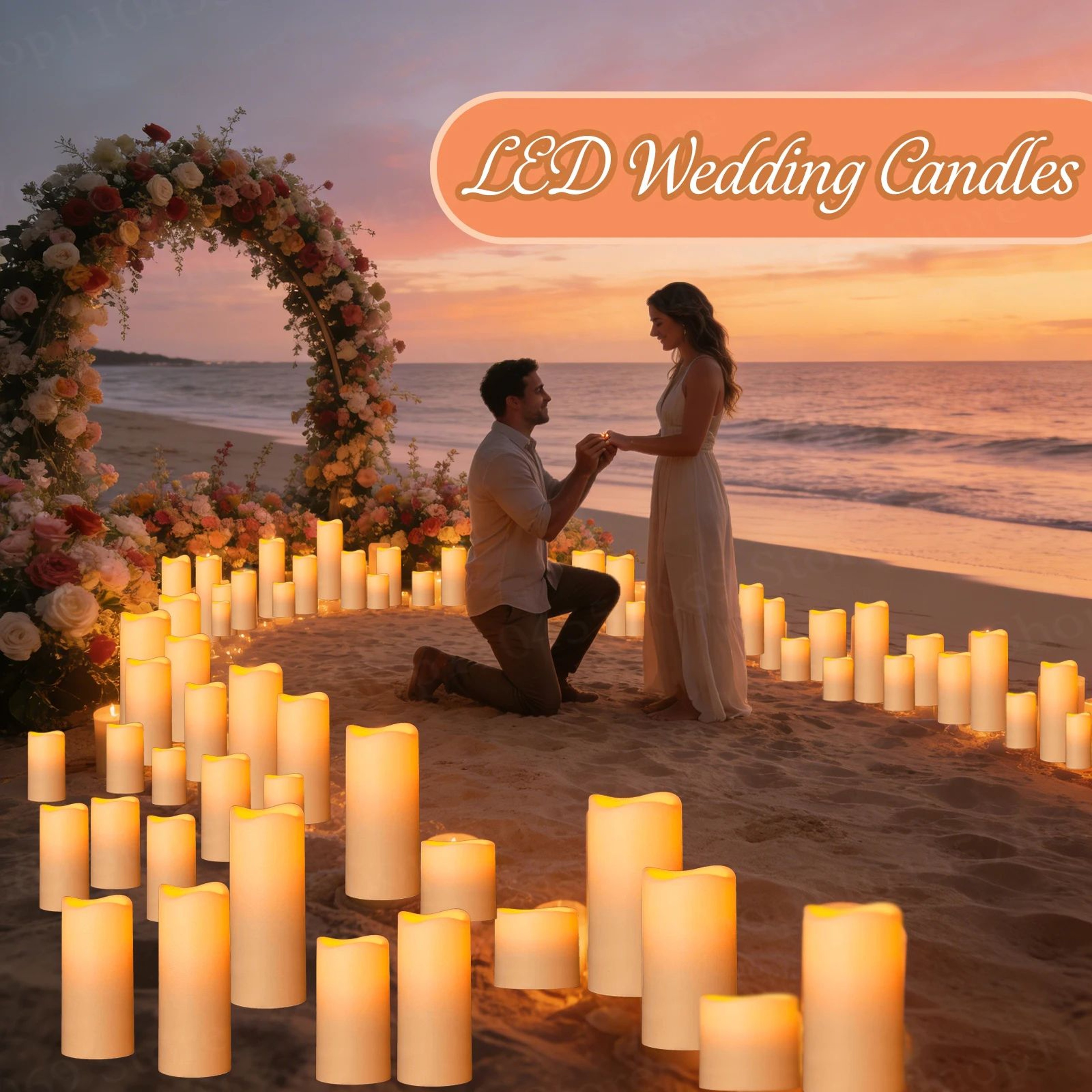 LED Flameless Flickering Pillar Candle Set For Home And Event Decor 1