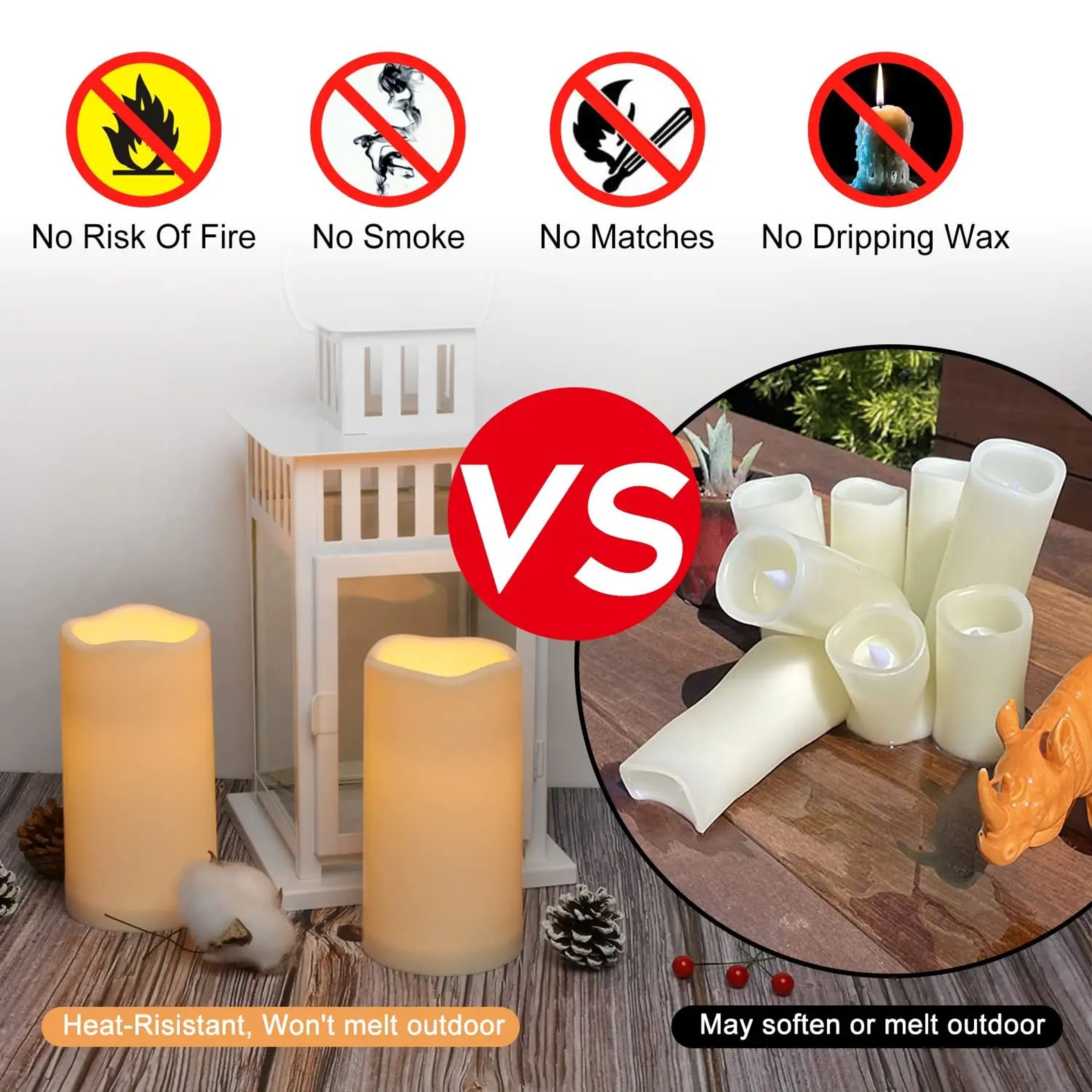 LED Flameless Flickering Pillar Candle Set For Home And Event Decor 4