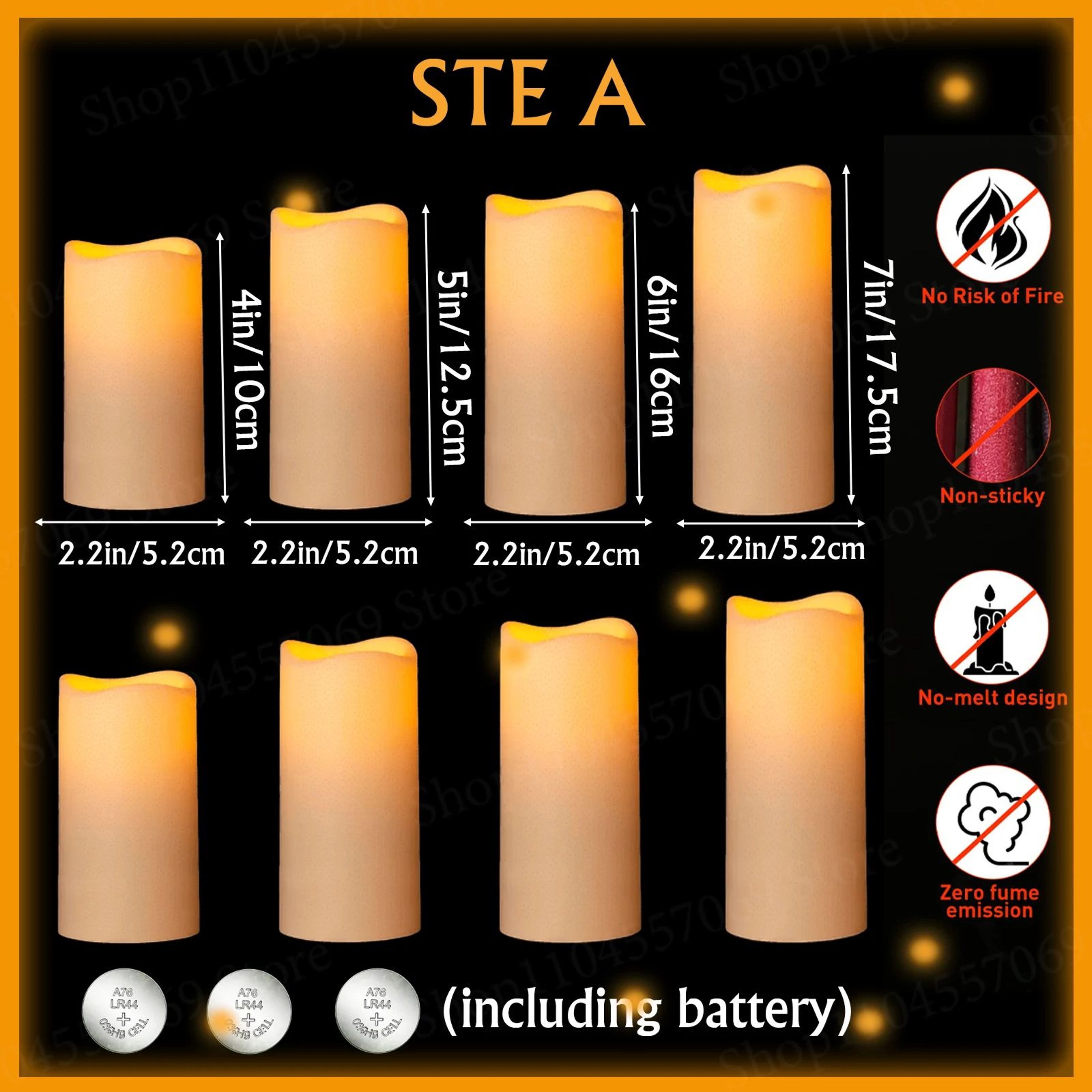 LED Flameless Flickering Pillar Candle Set For Home And Event Decor 10