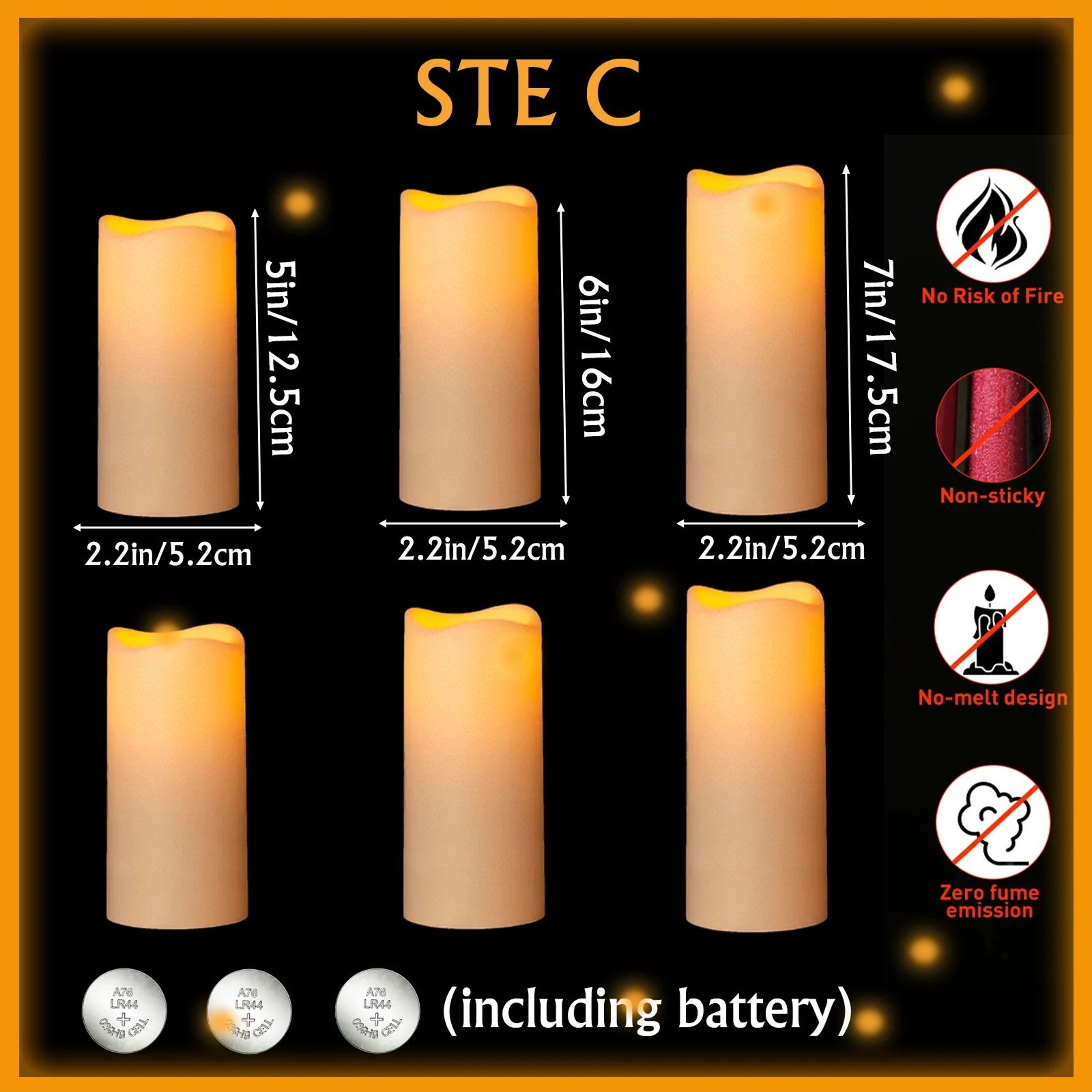LED Flameless Flickering Pillar Candle Set For Home And Event Decor 12