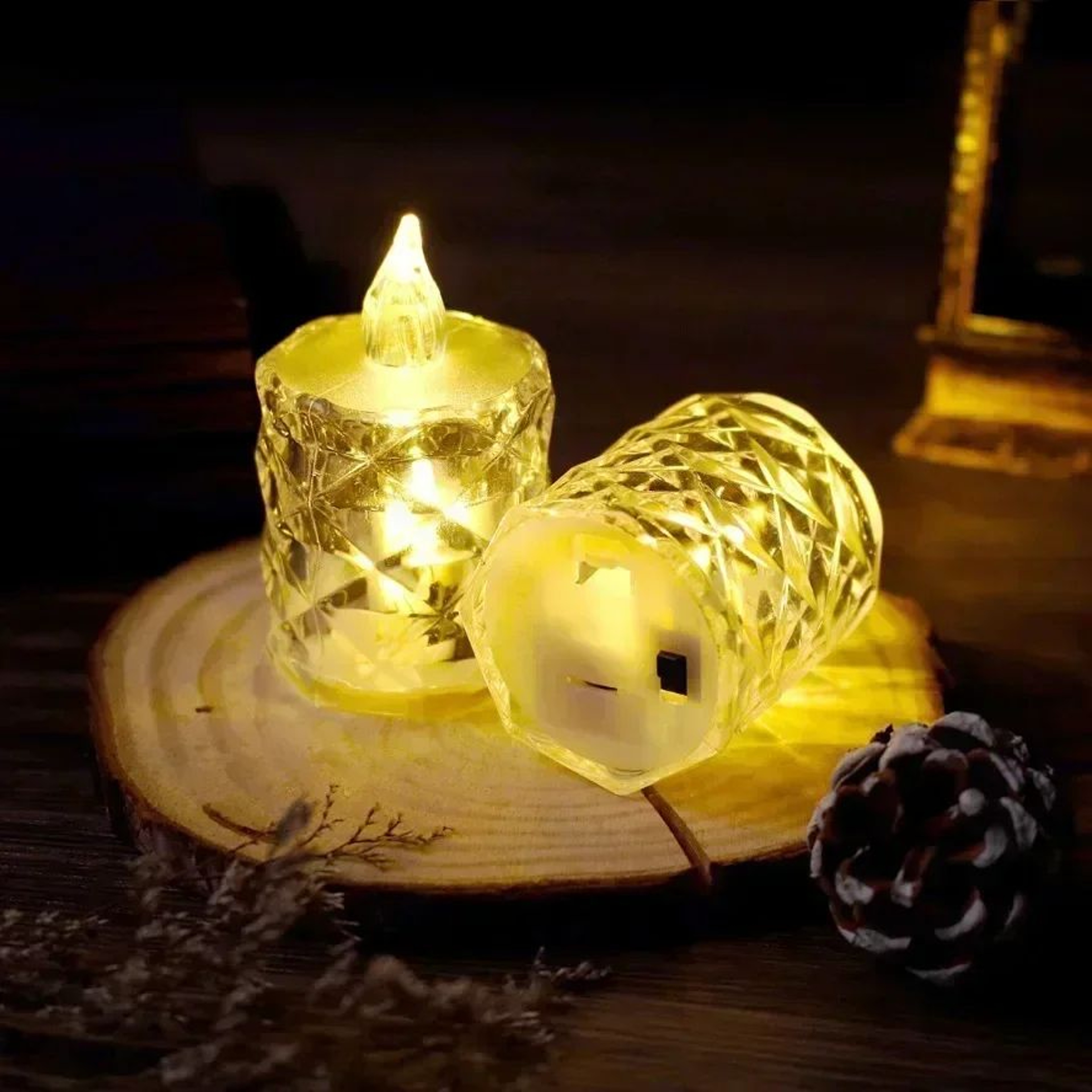LED Crystal Flameless Candle Night Light For Home And Party Decor 4