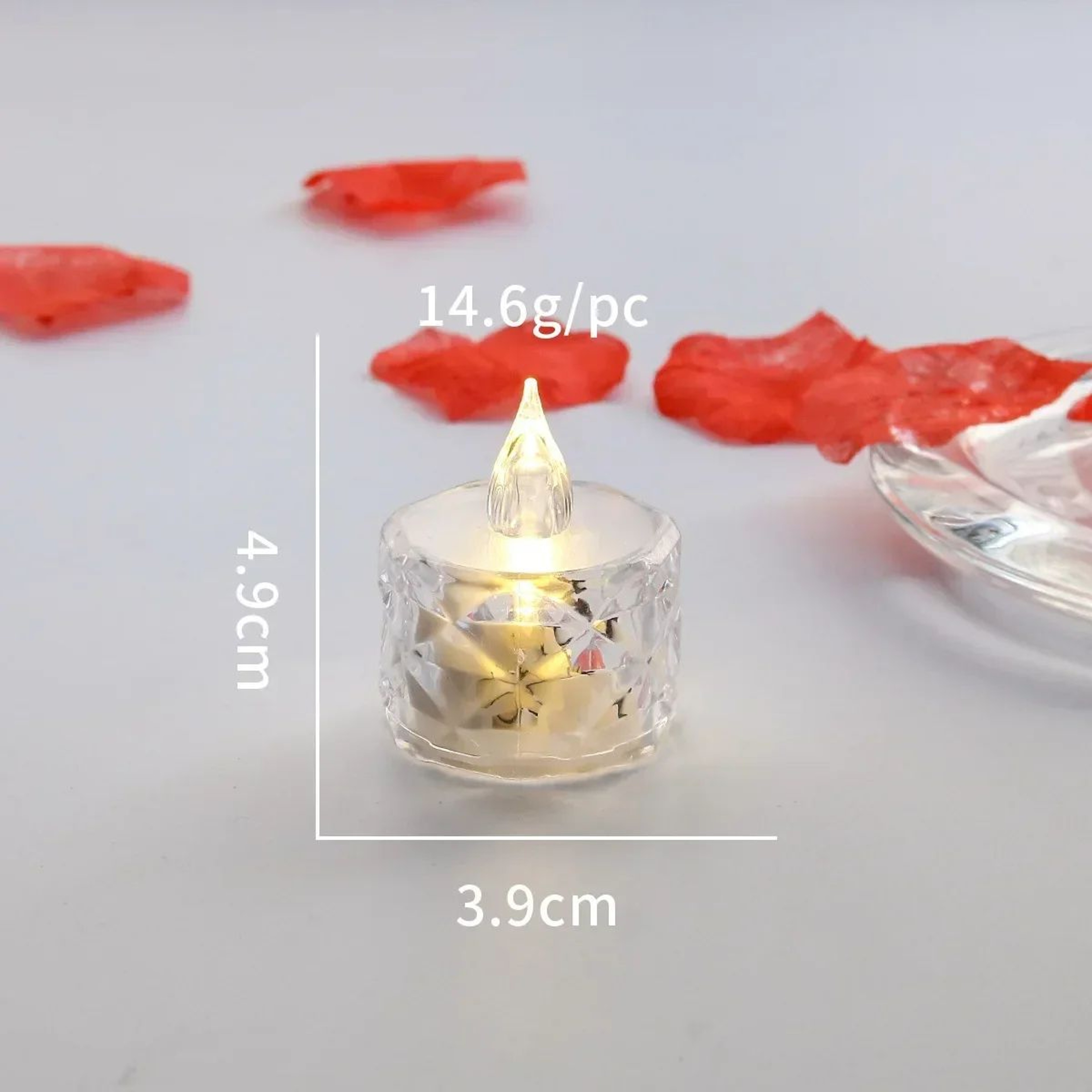 LED Crystal Flameless Candle Night Light For Home And Party Decor 6