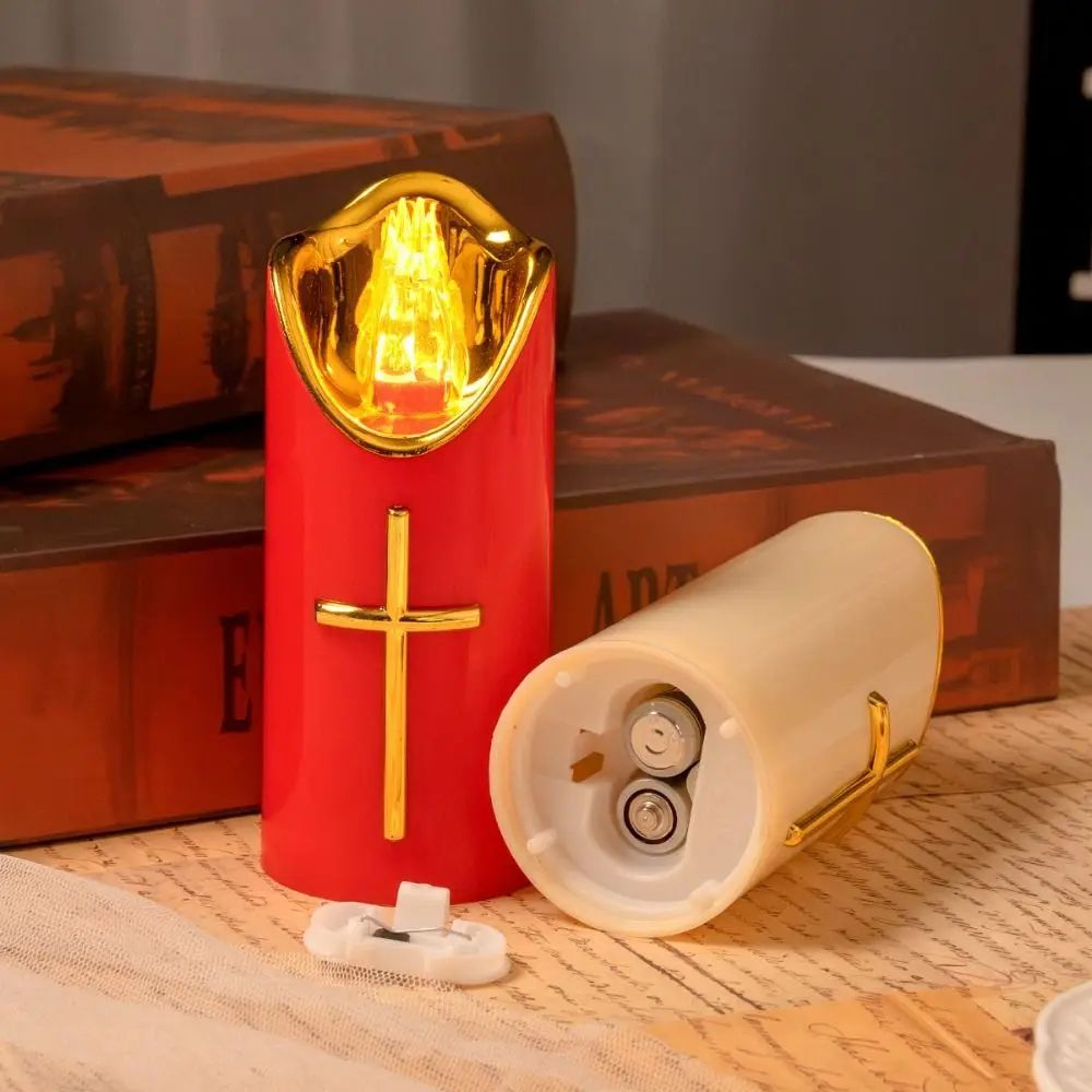 Reusable Christian Cross LED Flameless Candle 2