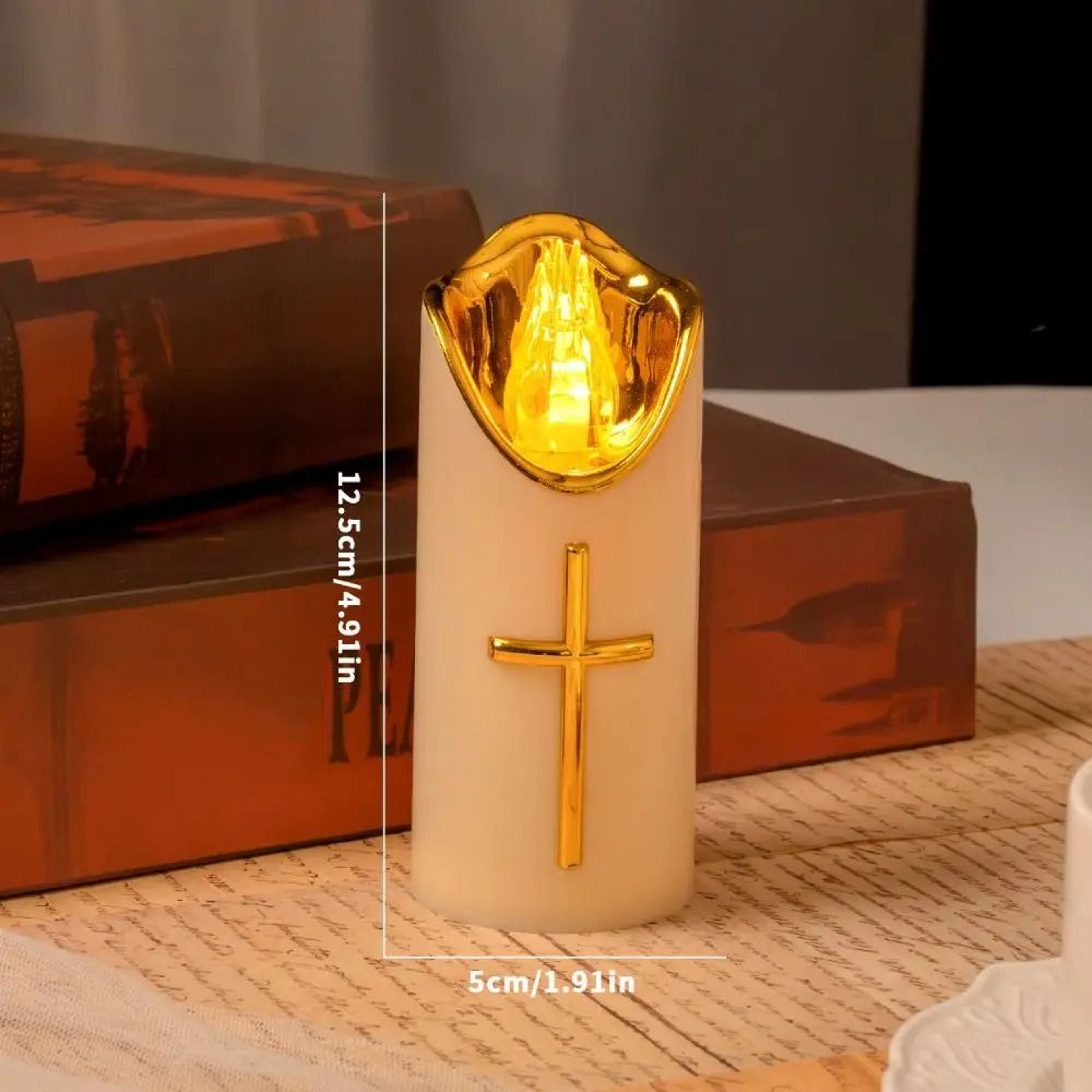 Reusable Christian Cross LED Flameless Candle 5
