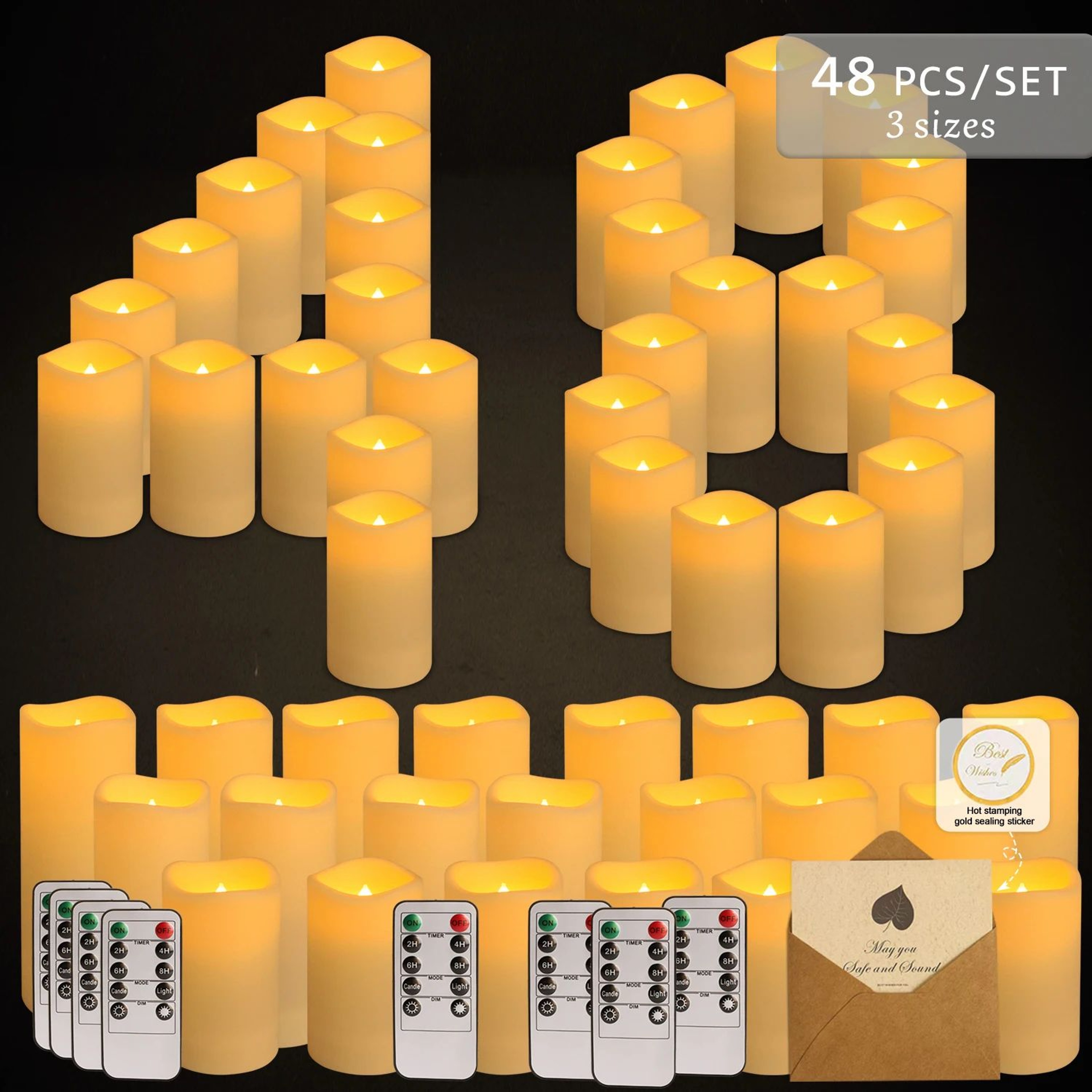 Waterproof LED Flameless Candle Light Set For Home Decor 12