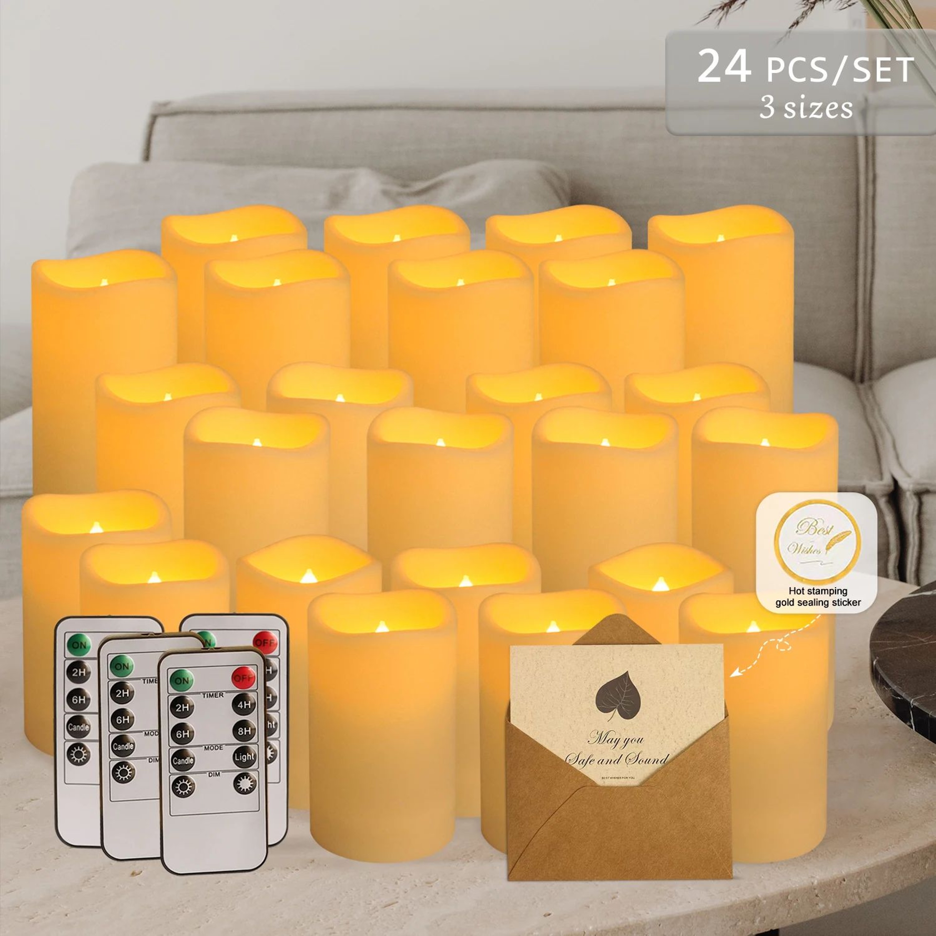 Waterproof LED Flameless Candle Light Set For Home Decor 6