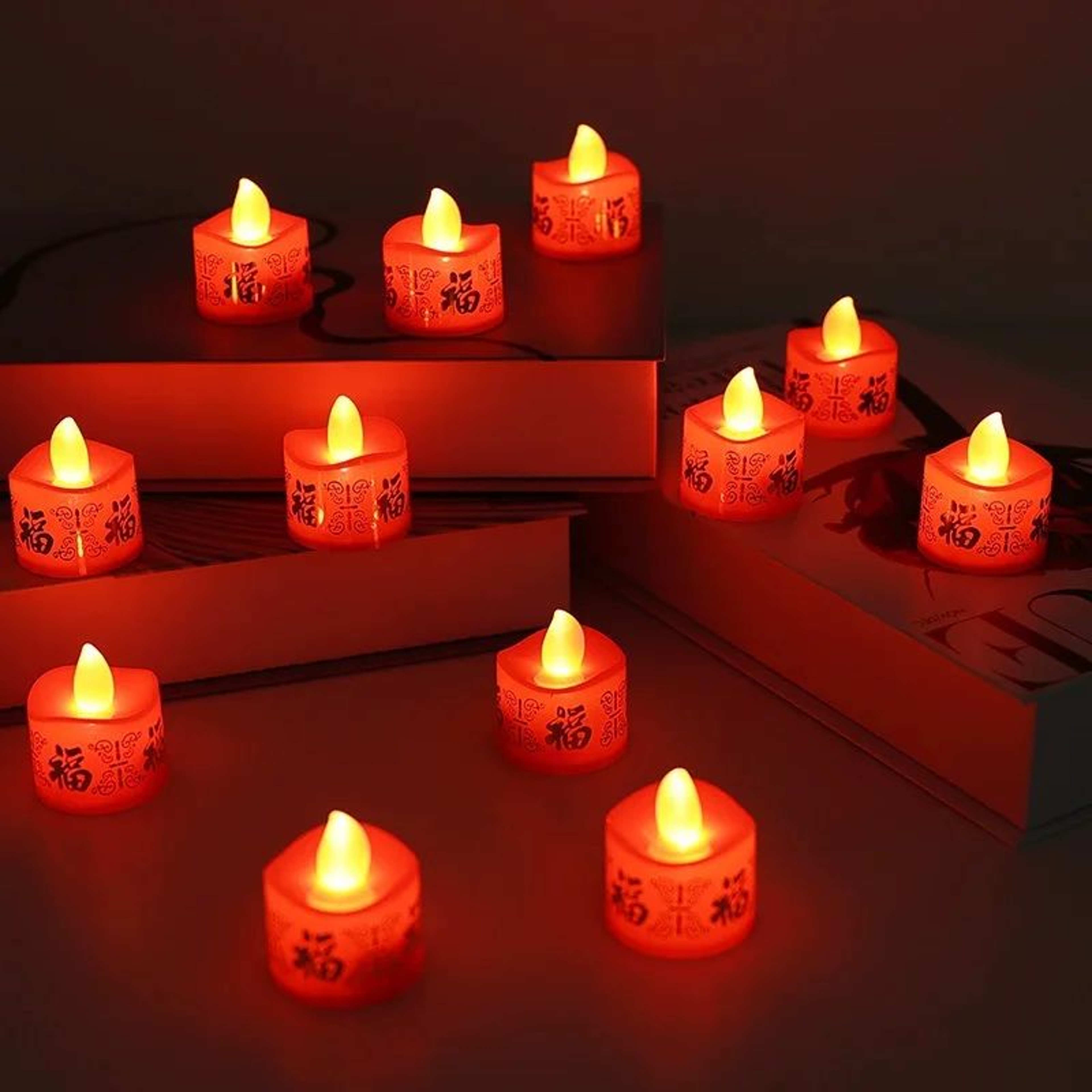 Flameless LED Tea Light Candles Realistic Flickering Wax Effect 1