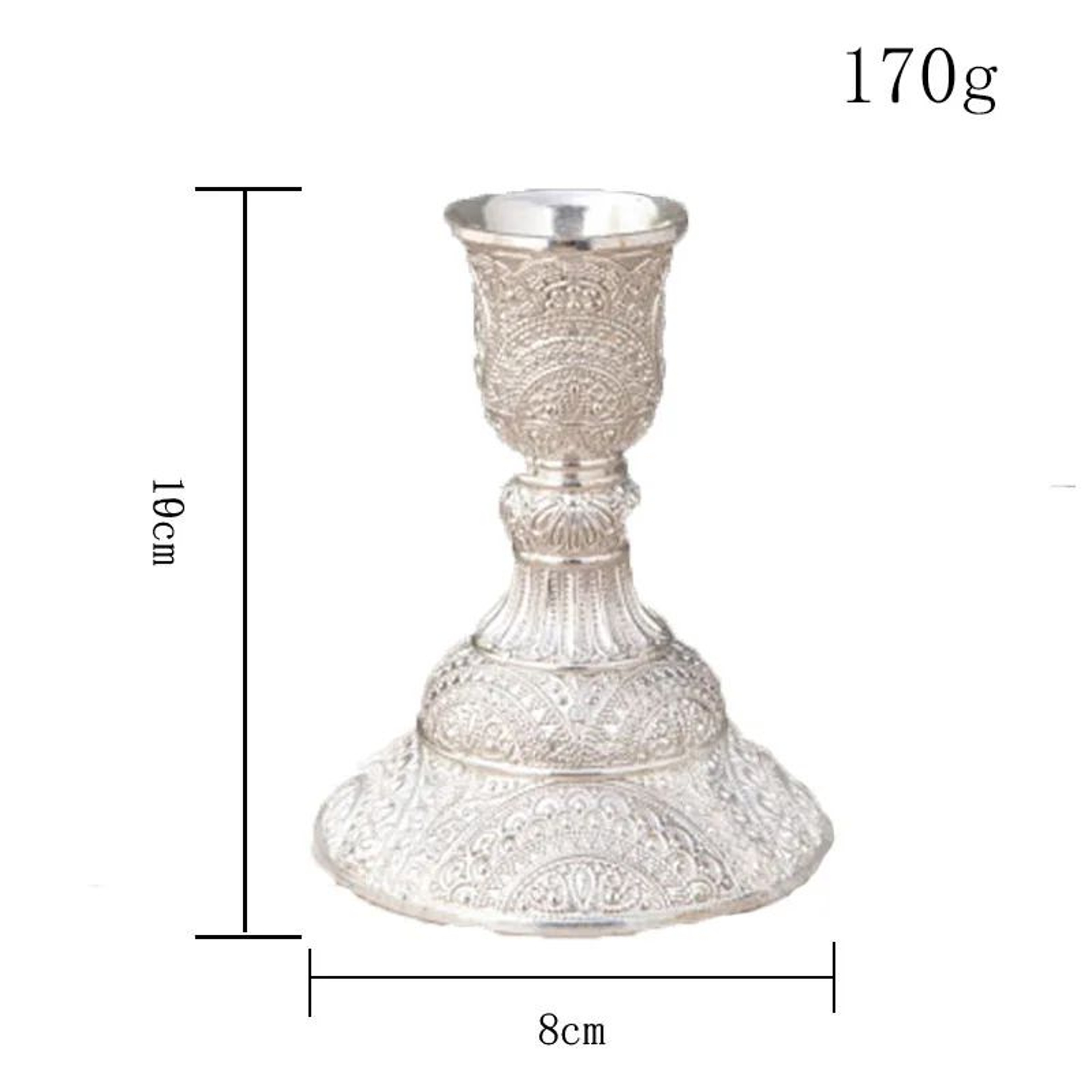 European Metal Candlestick Holders Set Of 2 Gold And Silver 7