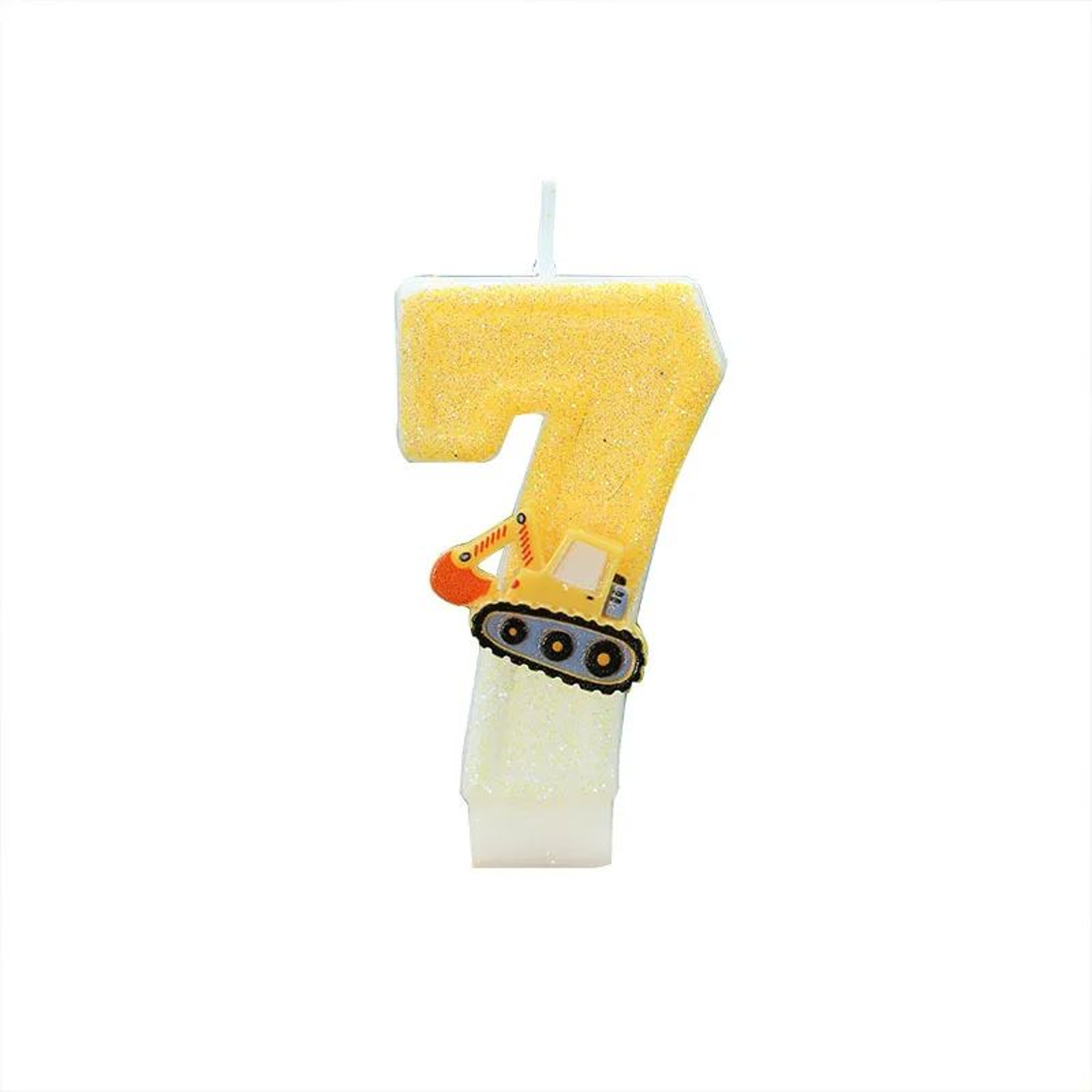 Construction Excavator Number Birthday Candle Cake Topper 4