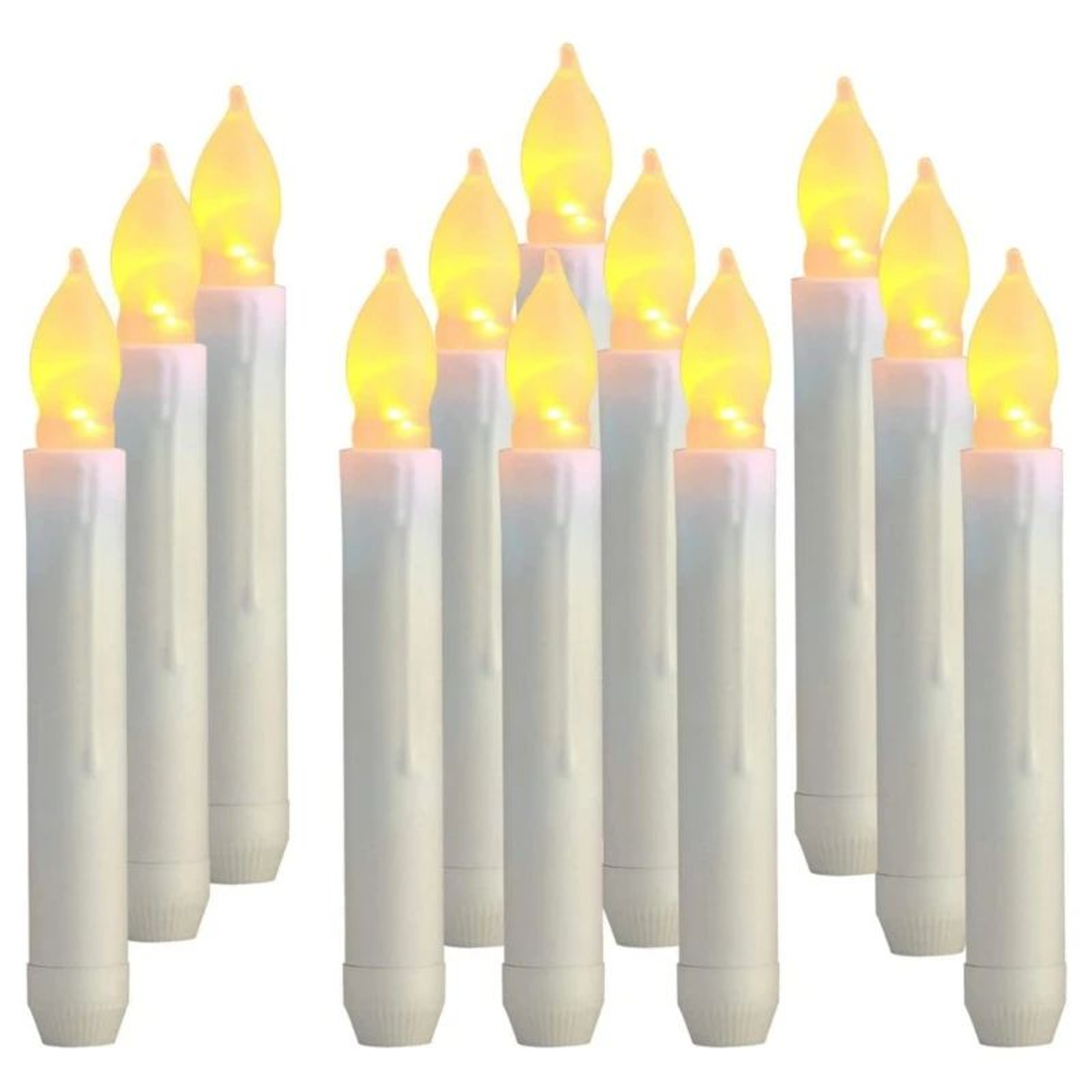 12 Piece Flameless LED Taper Candles Battery Operated For Home And Event Decor 0