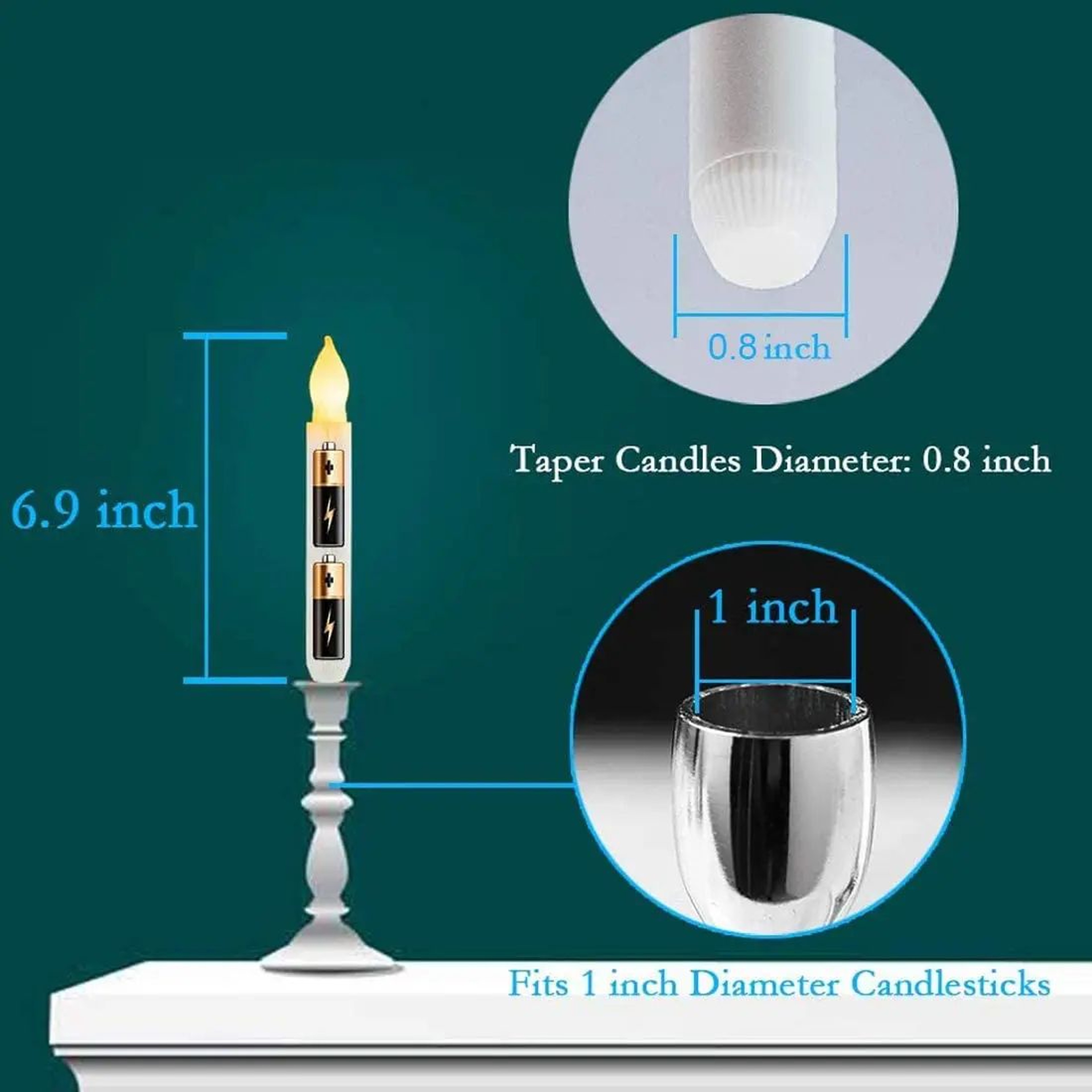 12 Piece Flameless LED Taper Candles Battery Operated For Home And Event Decor 5