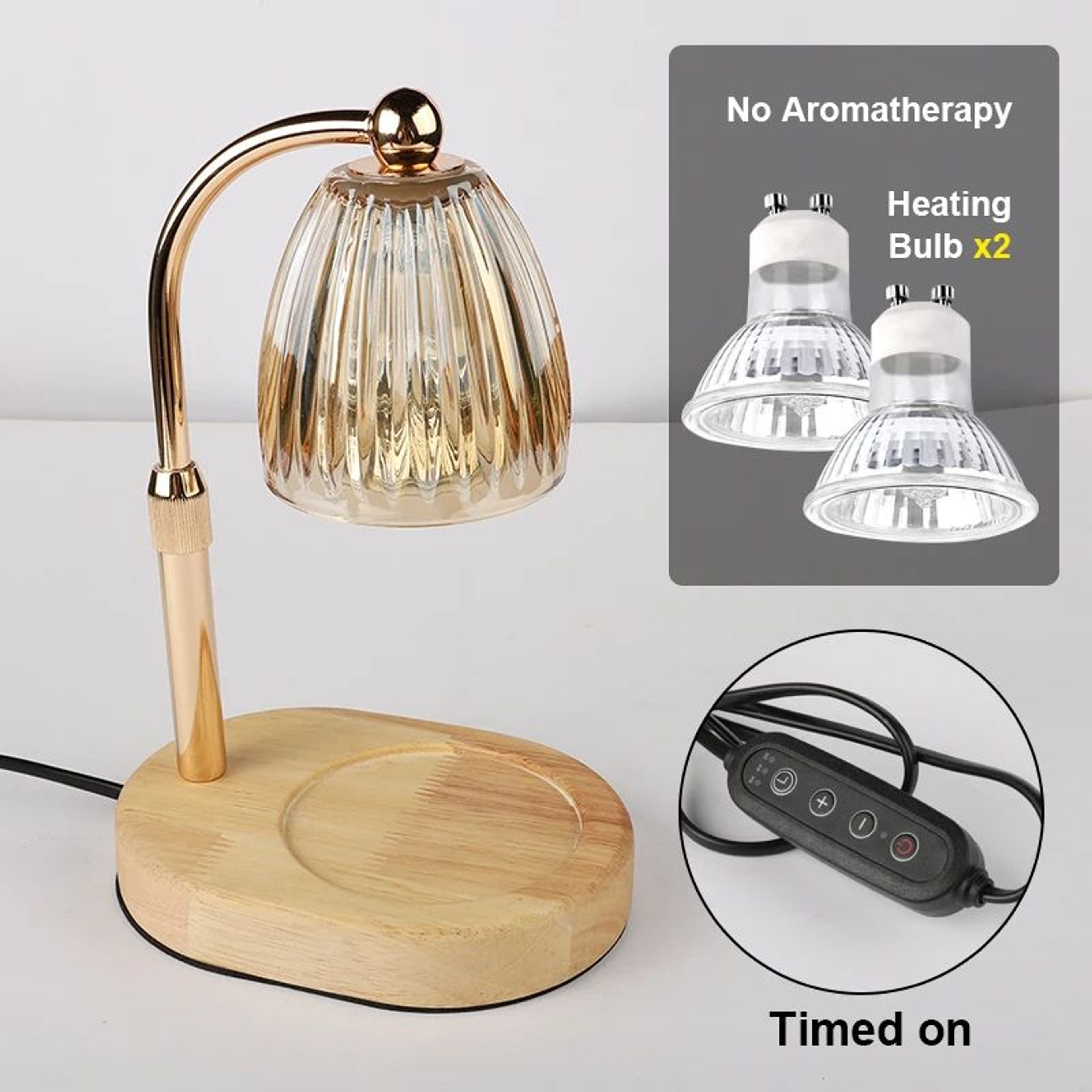 50W Dimmable Candle Warmer Lamp With Timer And Adjustable Height 15